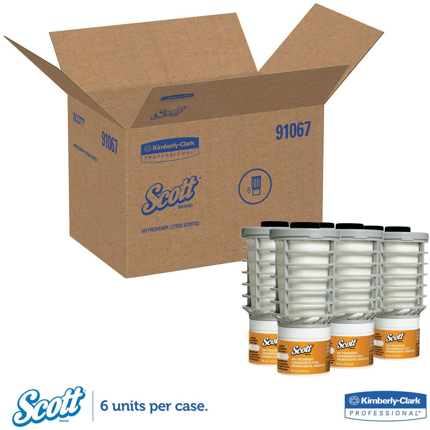 Scott 91067 Continuous Air Freshener Refill, Citrus, 48Ml Cartridge, 6/Carton