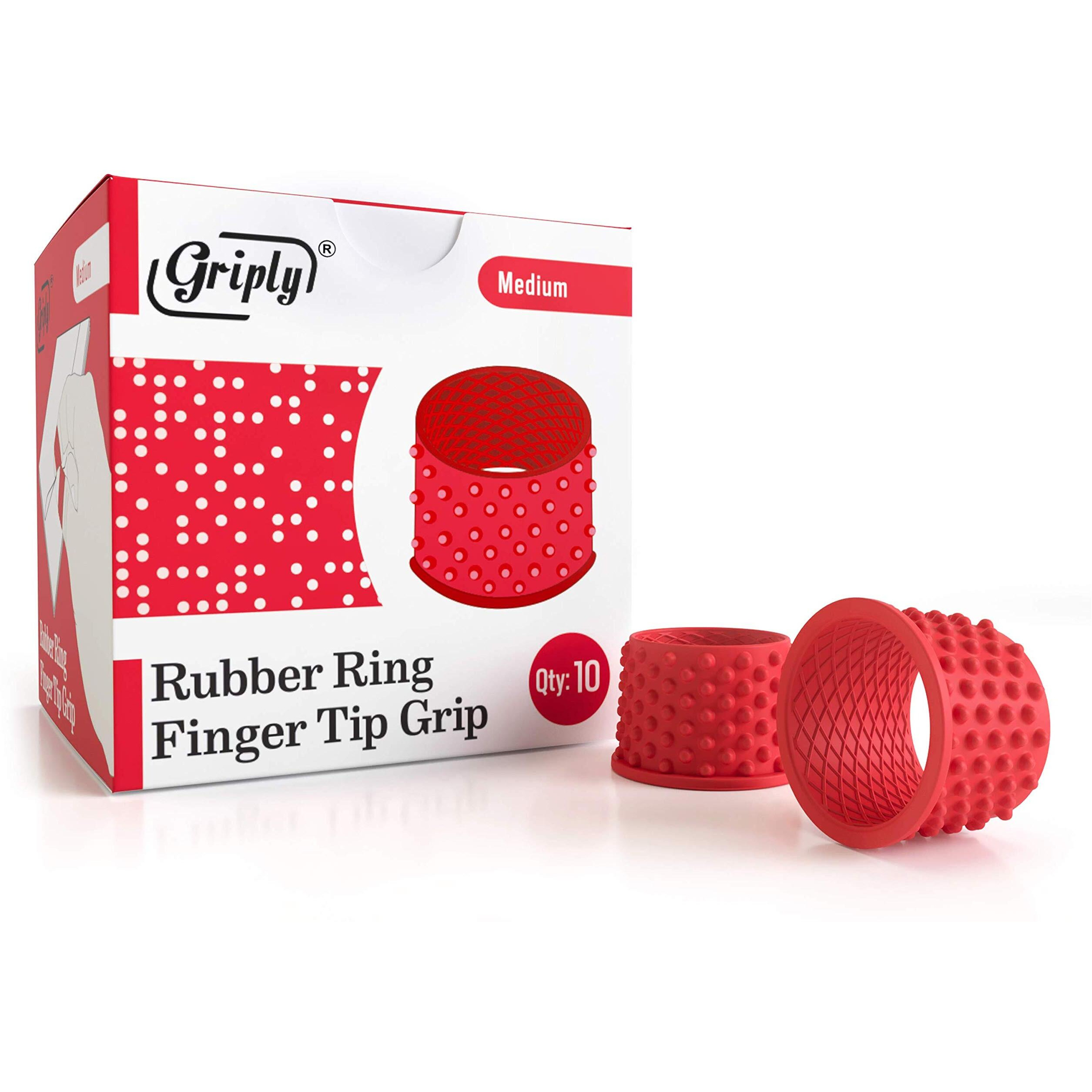 Griply Rubber Finger Tips | Hand Grips | Rubber Tip Finger Protector | Finger Pads (Medium)