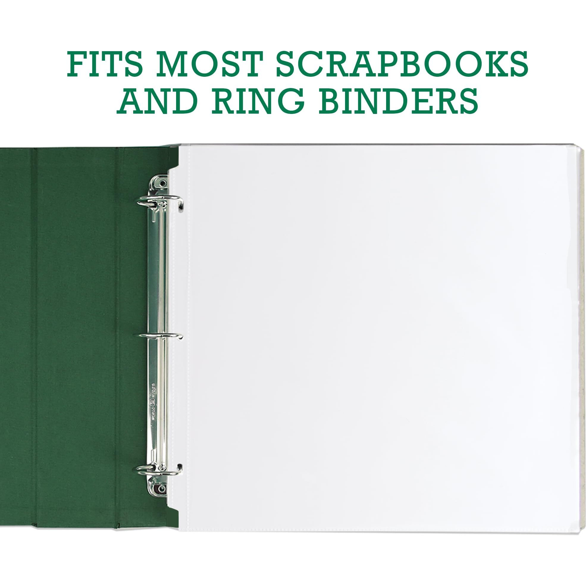 Samsill Scrapbook Refill Pages 12X12 Inch, 30 Pack, Fits 3 Ring Scrapbook Binders And 12X12 Photo Albums, Top-Loading, Heavy-Duty, Holds 2 Pages, Super Clear