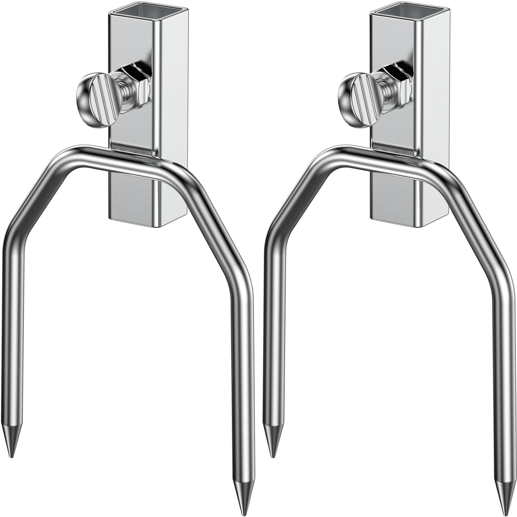 Onlyfire 6104 Chromed Heavy Duty Bbq Rotisserie Meat Fork (1 Pair), Only Fits 5/16" Square Rotisserie Spit Rods