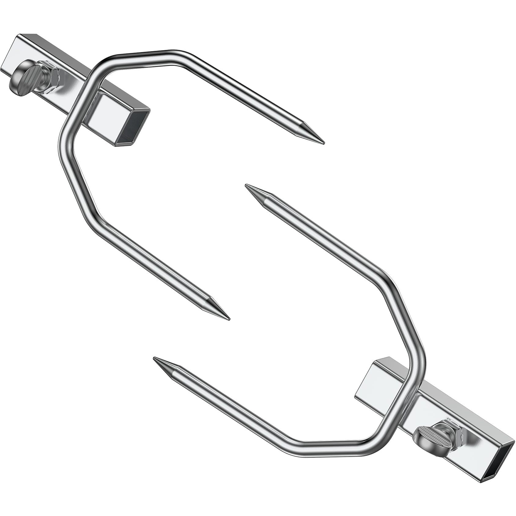 Onlyfire 6104 Chromed Heavy Duty Bbq Rotisserie Meat Fork (1 Pair), Only Fits 5/16" Square Rotisserie Spit Rods