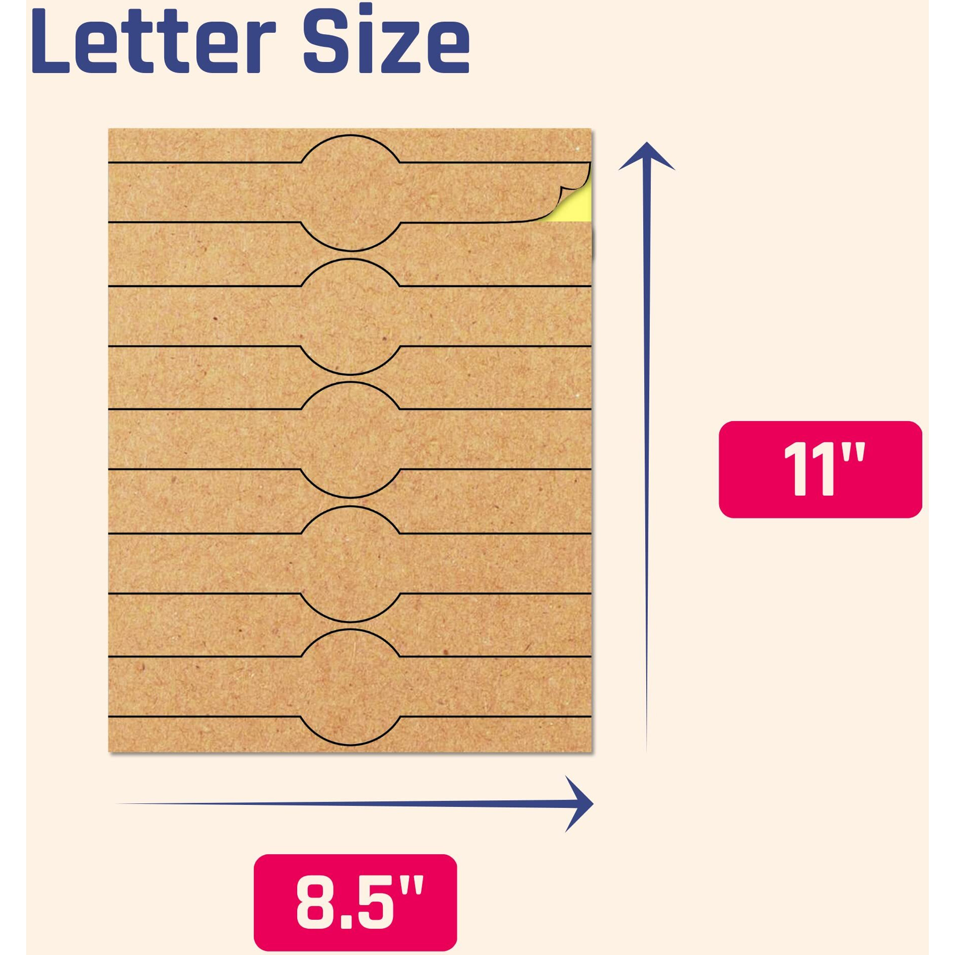 150 Pack, Brown Kraft Soap Labels Stickers, Laser/Inkjet Printing - Letter Size Sheet, 1" X 8.5"
