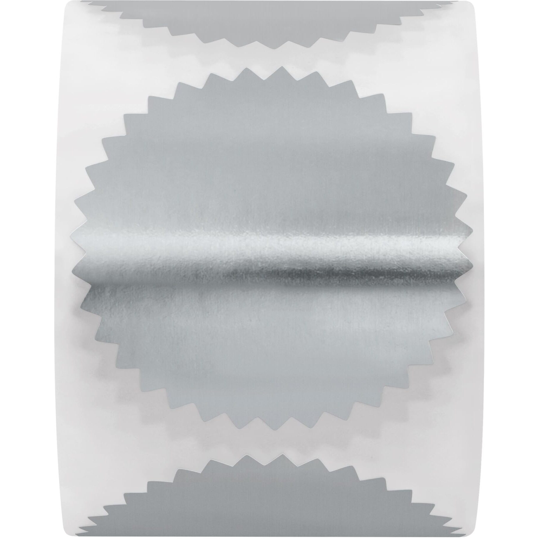 Hybsk 300Pcs 2 Inch Bright Silver Certificate Sealing Labels With Serrated Edge Awards Legal Embossing Stickers (Bright Silver)