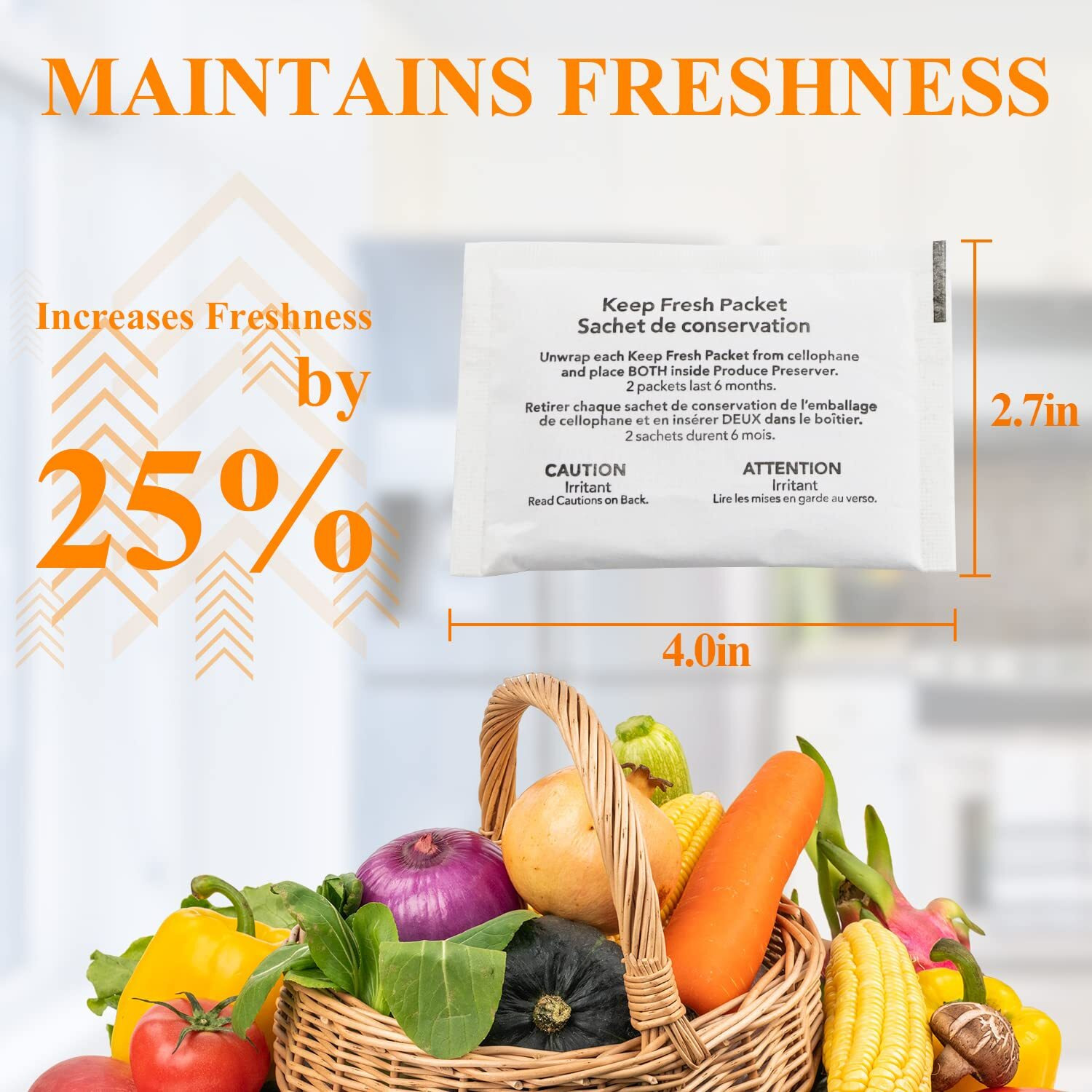 Funmit W10346771A Fresh Flow Produce Preserver Keep Fresh Packet Refill Compatible With Whirlpool Refrigerator Replaces Part  P1Fb6S1 & P1Kl6S1Cs (8 Pouches - 4 Pack)