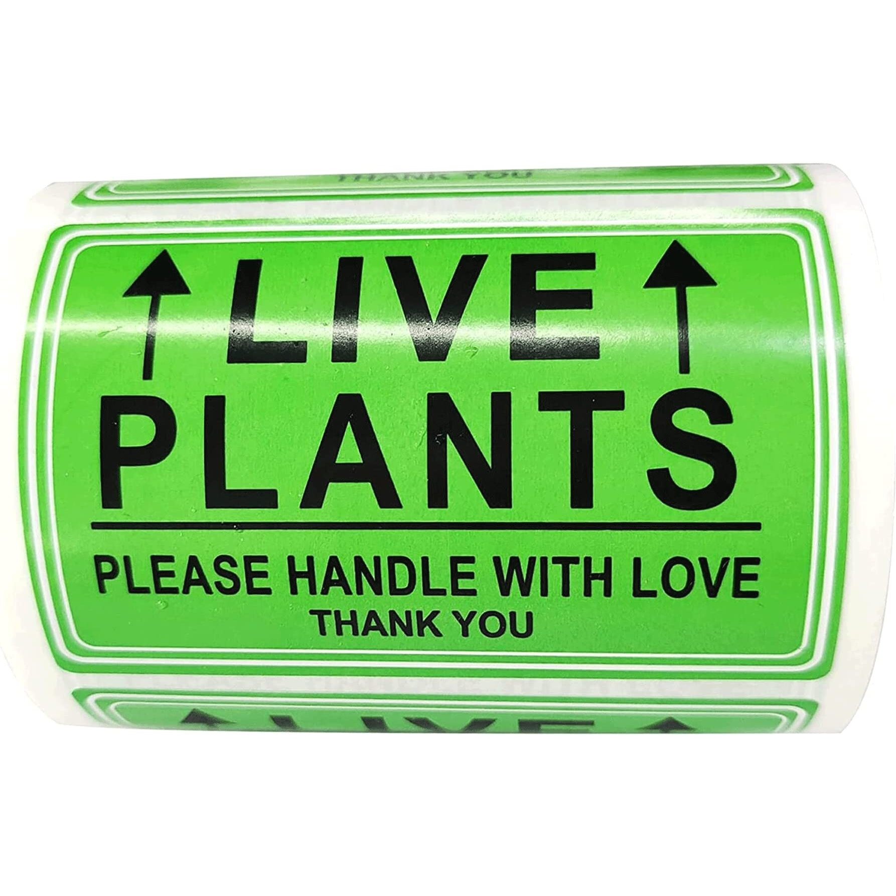 Green Live Plants Stickers For Shipping 2X3 Inch Please Handle With Love Stickers Fragile Shipping Labels For Warehouse Pallet Garden Centers,Landscaping,Nurseries 250Pcs Live Plants Stickers Per Roll