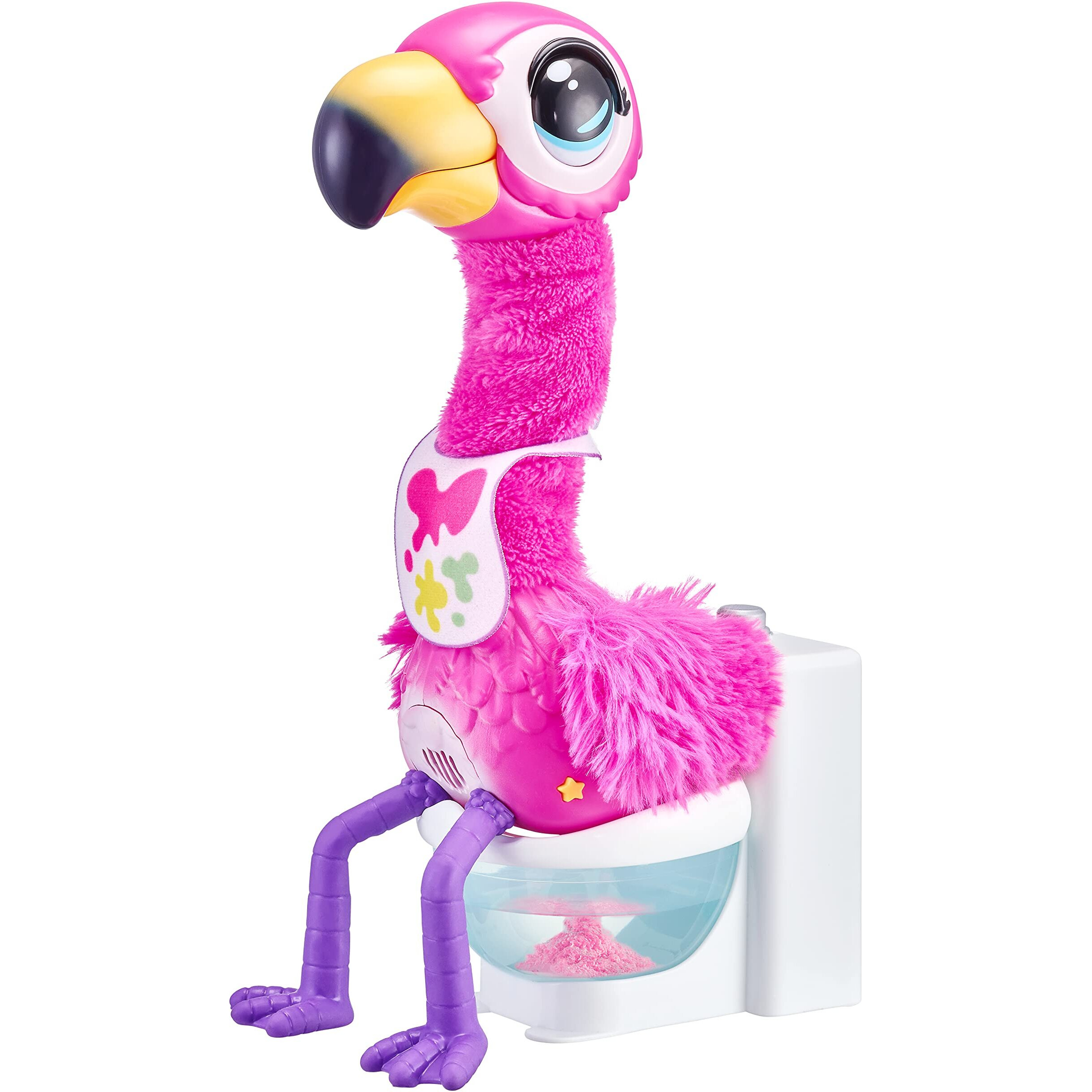 Little Live Pets Gotta Go Flamingo Value Pack Sherbet | Interactive Plush Toy That Eats, Sings, Dances, Poops And Talks. Bonus Food, Containers And Bib. Batteries Included. For Kids Ages 4+.