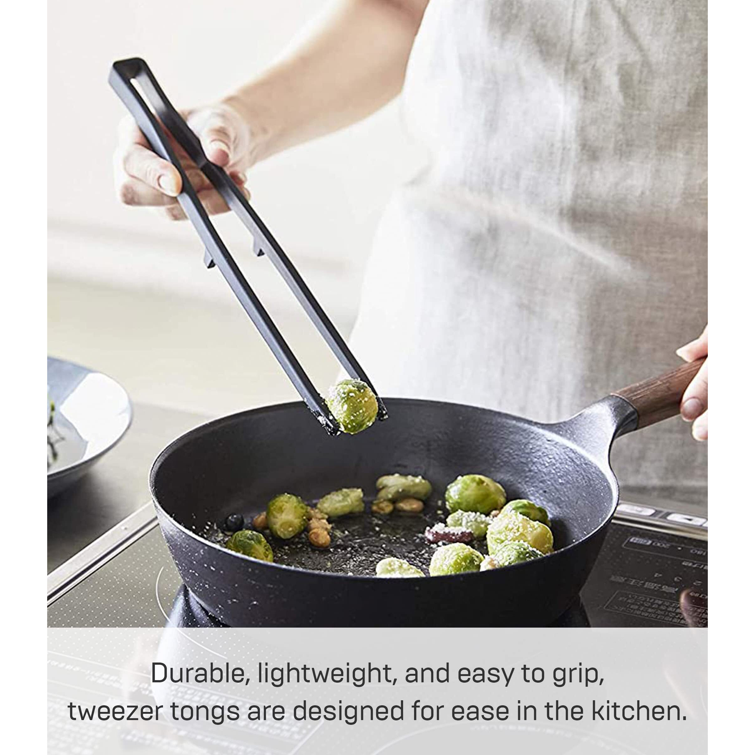 Yamazaki Home Silicone Kitchen Tongs, Silicone, No Assembly Req., Black