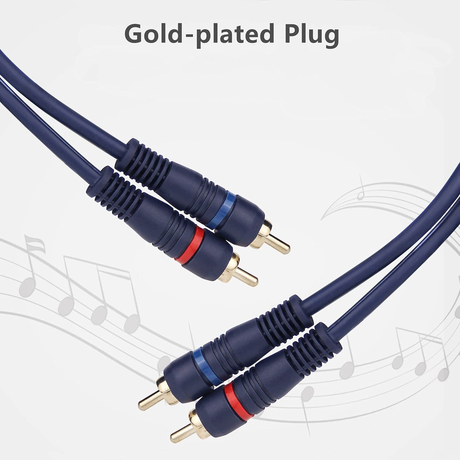 Rca Cable With Ground Wire, 10Ft Turntable Cable Gold Plated 2Rca Male To 2Rca Male With Ground Wire Stereo Interconnect Cable Uiinosoo For Turntable, Preamp, Record Player, Amplifier