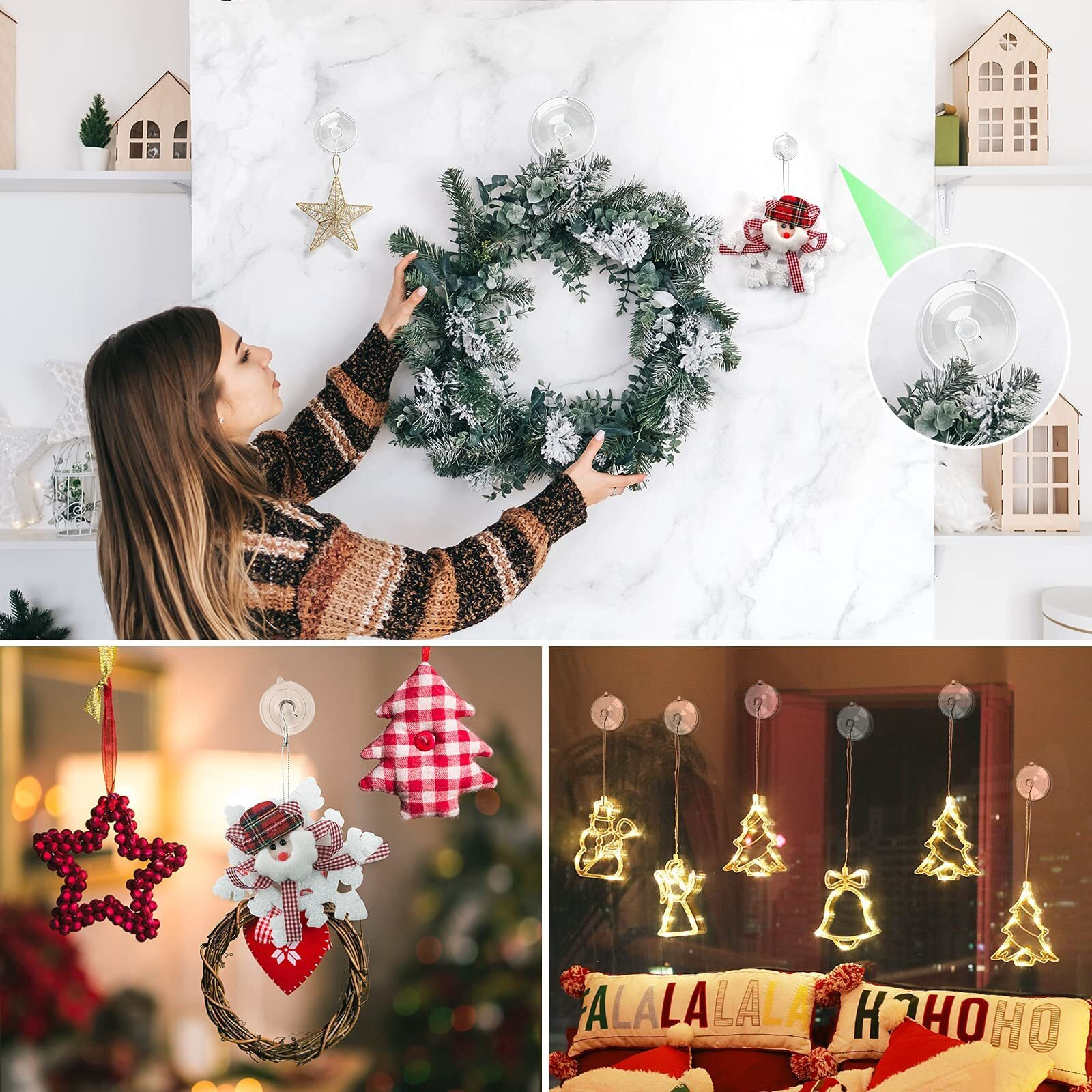 Hangerspace Suction Cup Hooks, 12 Packs Combo Set Clear Pvc Suction Cups With Metal Hooks Removable Suction Cups For Kitchen Bathroom Shower Wall Window Glass Door (2 Large, 6 Medium, 4 Small),Variety