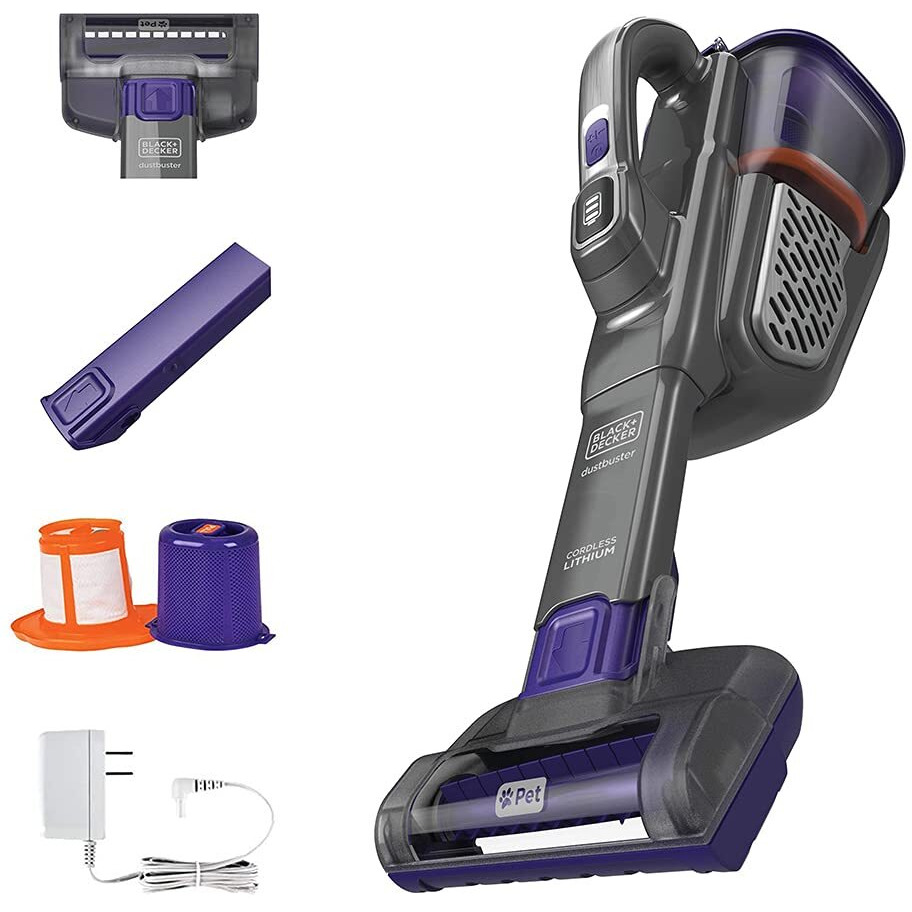 Black+Decker Dustbuster Furbuster Advancedclean+ Cordless Pet Handheld Vacuum, Home, Pet And Car Vacuum (Hhvk515Jp07)