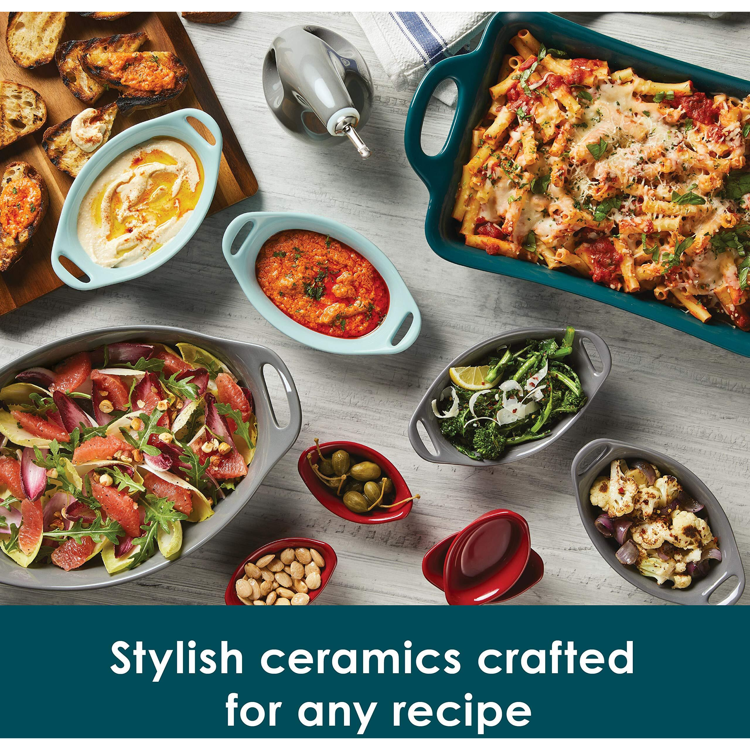 Rachael Ray Solid Glaze Ceramics Bakeware / Lasagna Pan / Baker, Rectangle - 9 Inch X 13 Inch, Teal