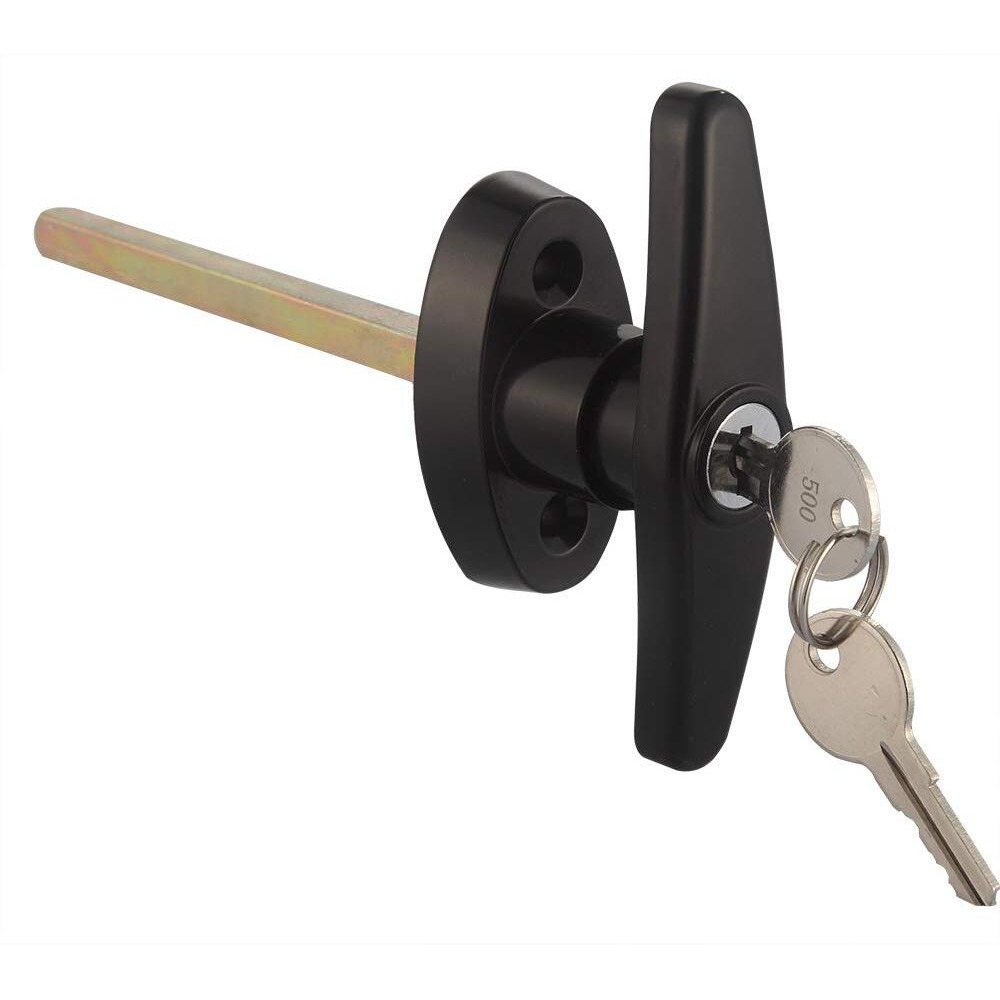 Startfine T-Handle Lock Kit Shed Door Lock With 3 Keys And 2 Screws, 5-1/2" Stem Barn Playhouse & Chicken Coop Door Lock