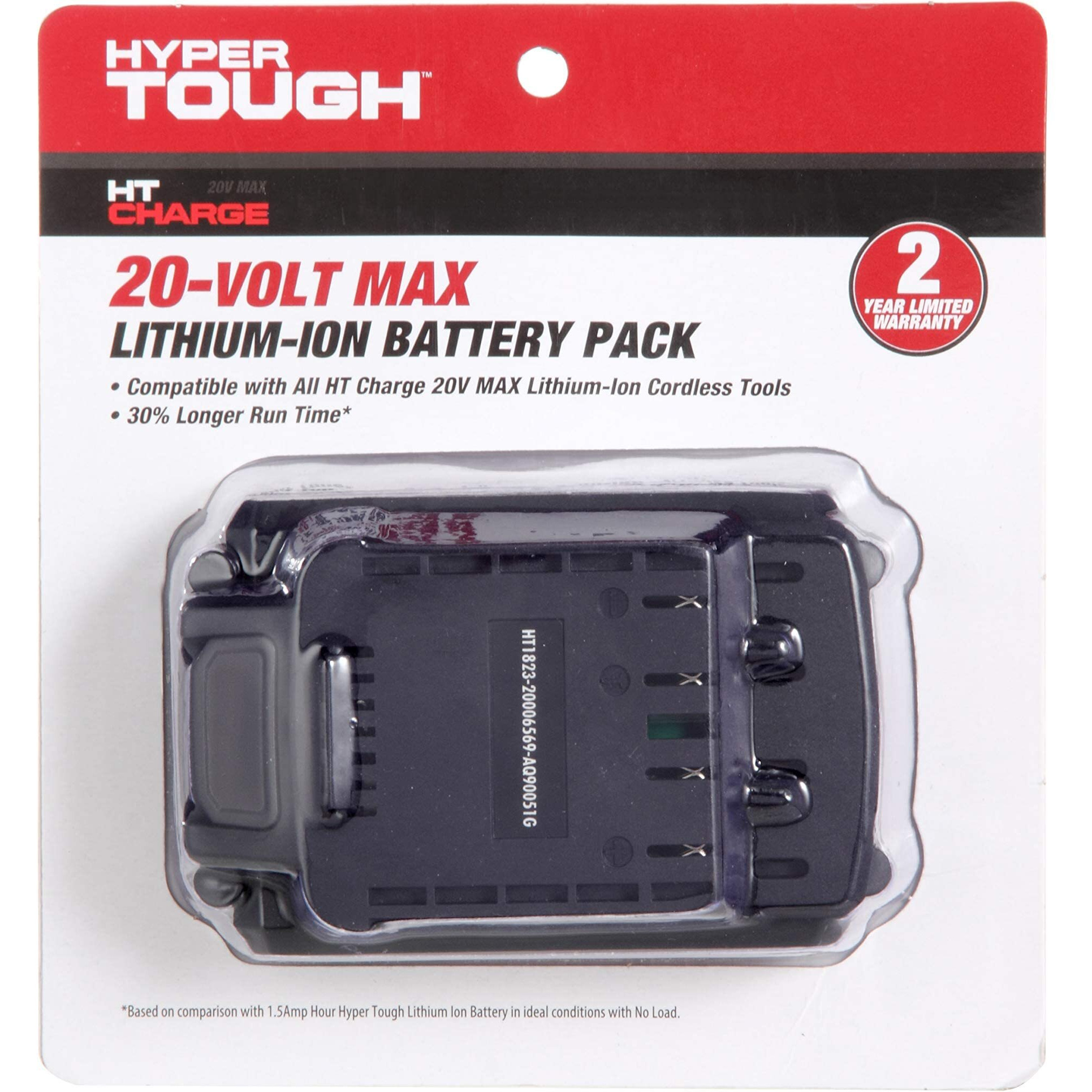 Hyper Tough Ht Charge 20-Volt 2.0-Amp Lithium-Ion Power Tool Battery, Aq90051G