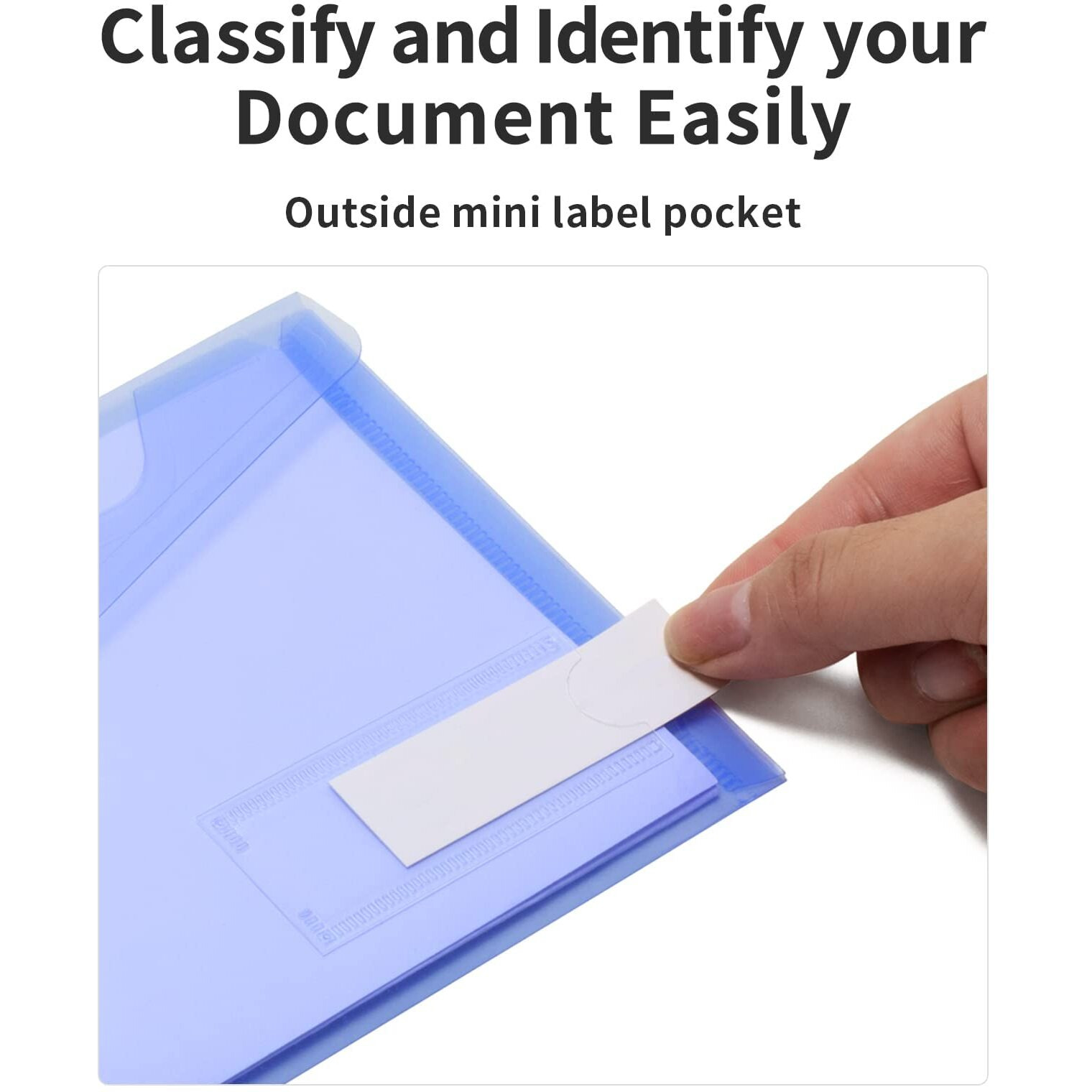 Sooez 24 Pack Plastic Pencil Pouch, Clear Poly Envelopes File Bag Bill Bag With Label Pocket, Plastic Pencil Case Bulk For A6 Size Files School, Office Storage