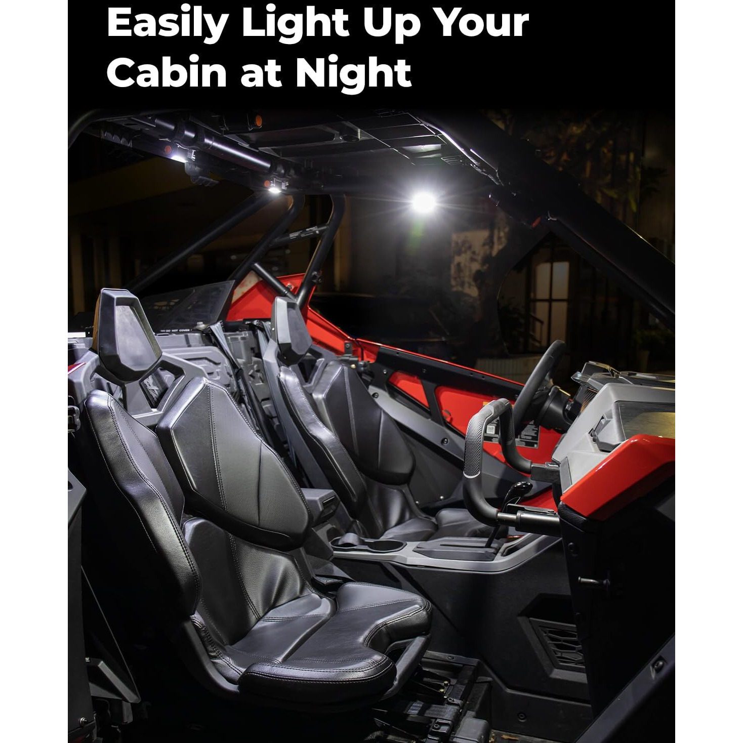 Kemimoto Utv Dome Light Roll Bar Cage Mount Interior Lights Compatible With Polaris Rzr Can Am Talon Kawasaki Golf Cart Boat Off-Road-Work For 1.5 In-2.0 In Ironwork 1-Pack