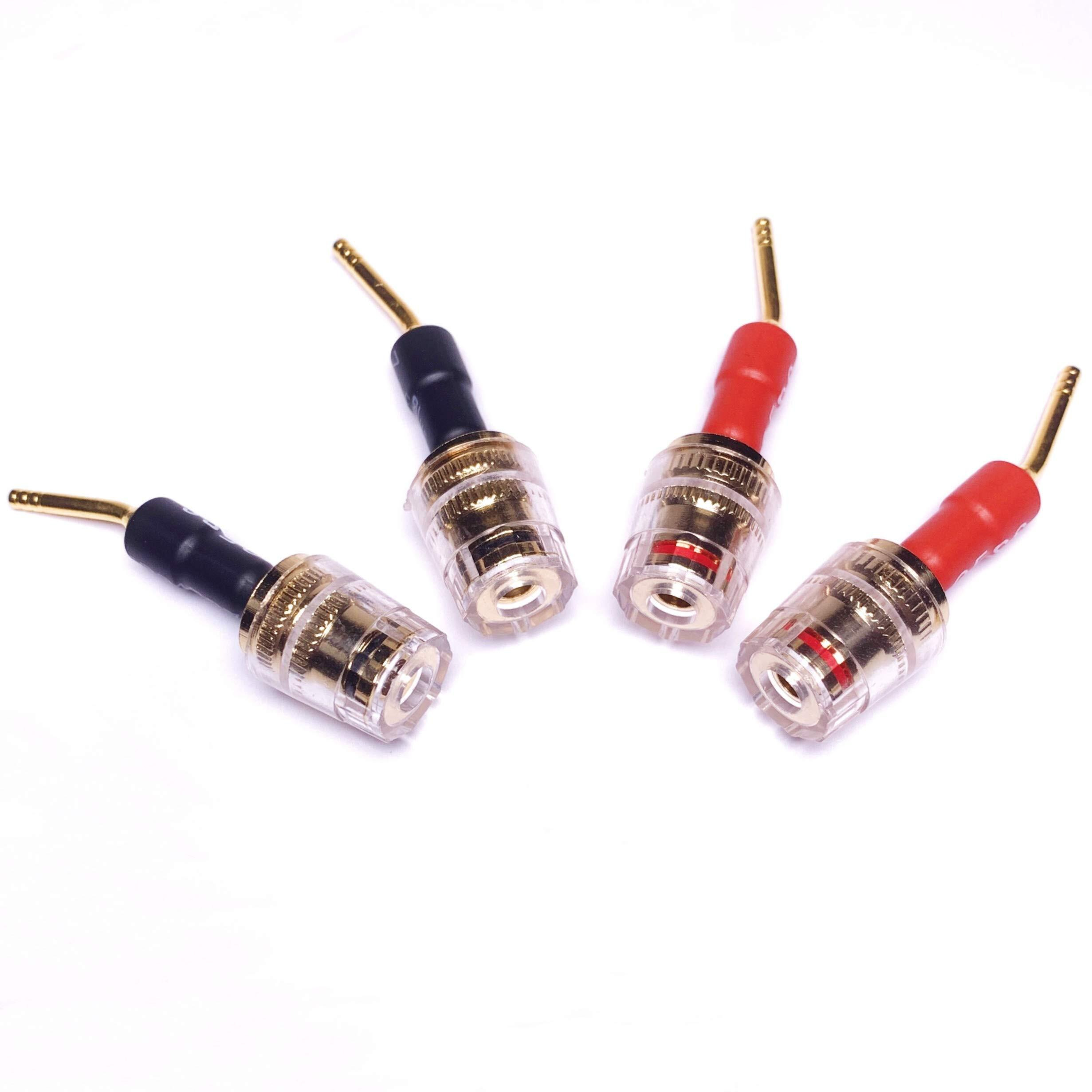 Cncess Cess-162 Pin Banana Plug To 4Mm Female Banana Jack/Speaker Wire, 4 Pack (Screw-Type To 4Mm)