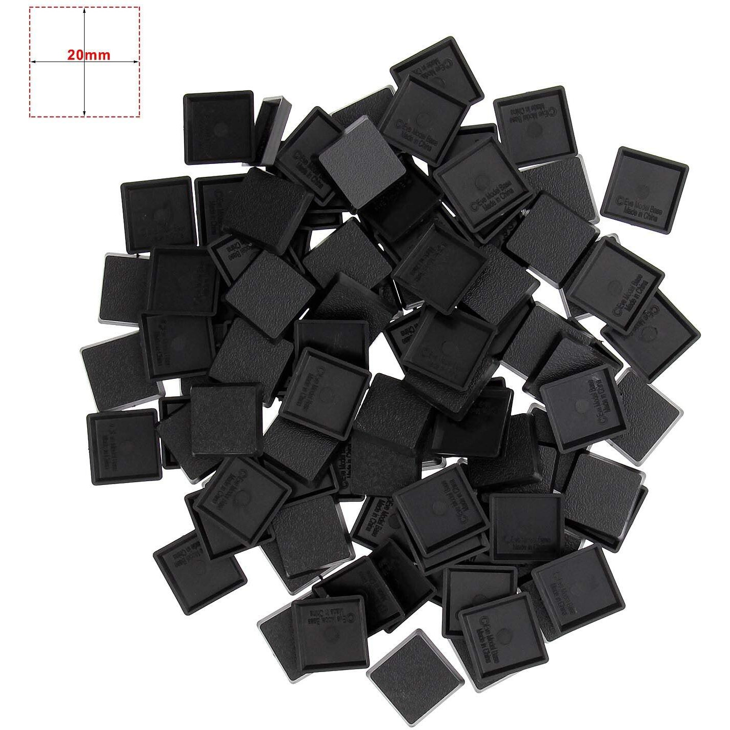 100Pcs 20Mm Square Black Miniature Model Bases For Tabletop Or Miniature Wargames (20Mm(0.78Inch), 100Pcs)