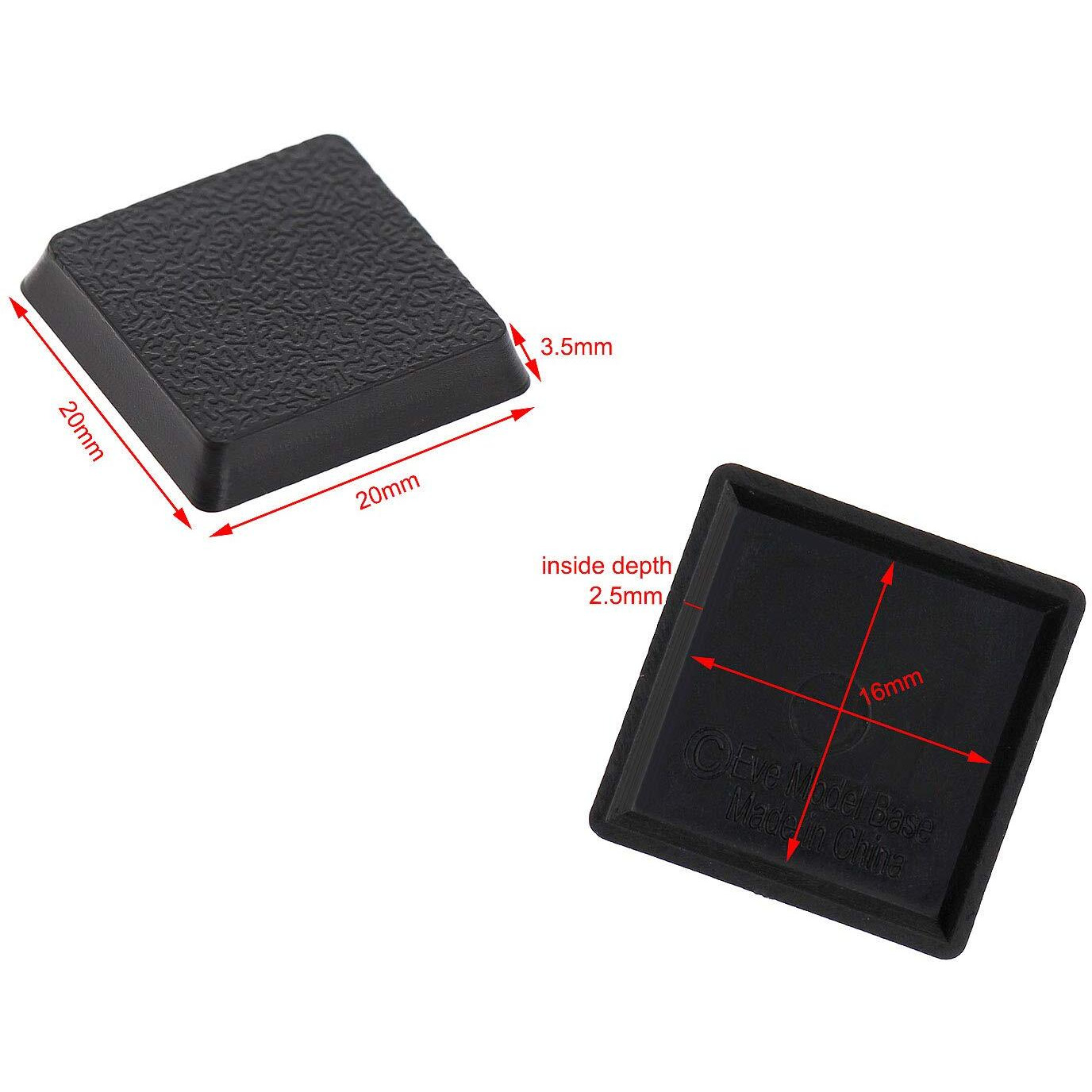 100Pcs 20Mm Square Black Miniature Model Bases For Tabletop Or Miniature Wargames (20Mm(0.78Inch), 100Pcs)