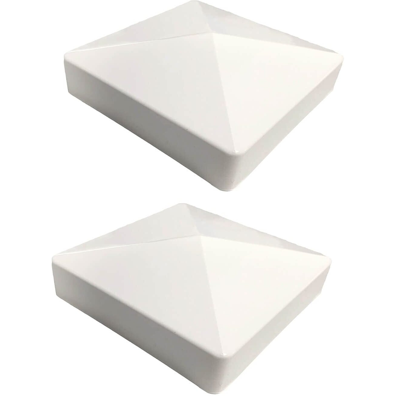 2 Packs 4Inch Vinyl Pyramid Style Fence Post Cap/Vinyl Post Caps For 4" X 4" Vinyl Fence Post - White Pvc/Vinyl Fence Post Cap 2Pcs (4Inch)