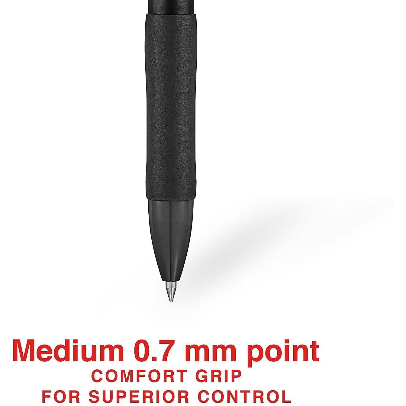 Staples 2072167 Aura Gel Retractable Pens 0.7Mm Black 12Pk (29195)