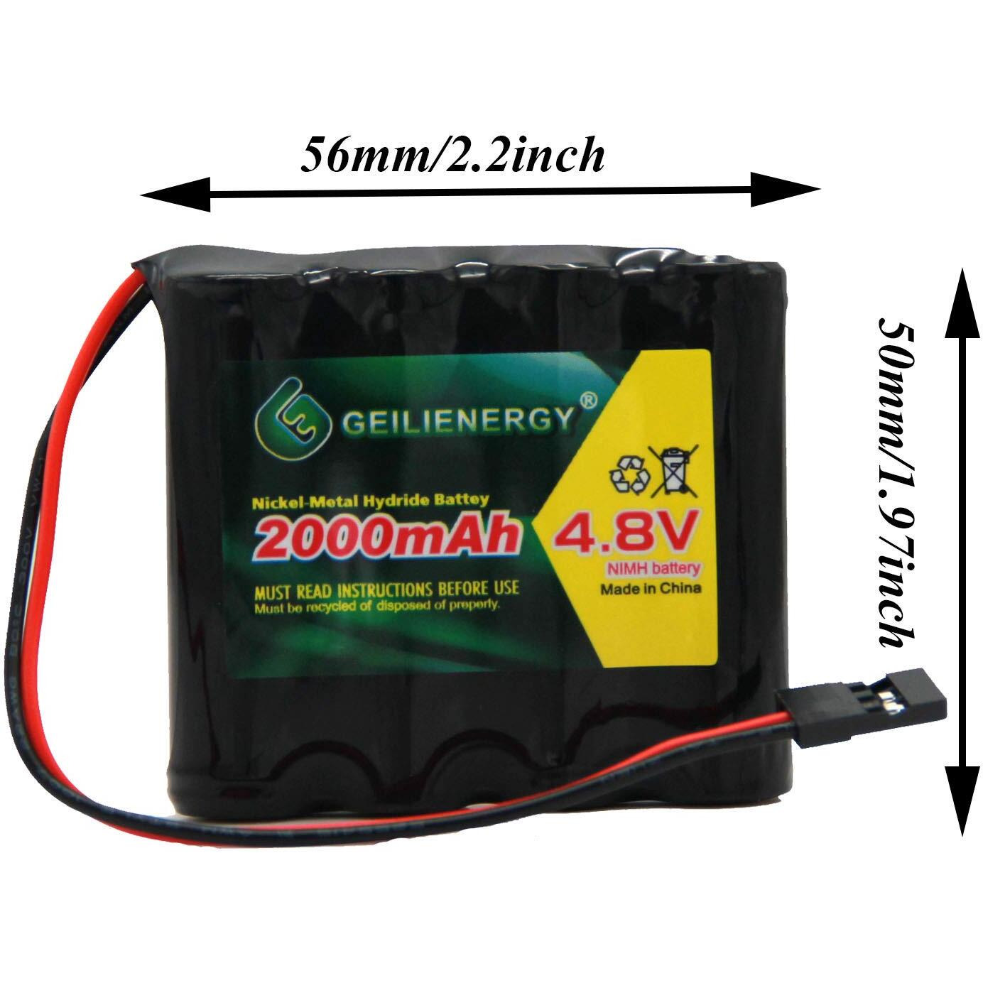 Qblpower 4.8V 2000Mah Nimh Rx Receiver Battery Pack Rc Futaba Hitec Jr For Rc Cars And Airplanes(2 Pack)