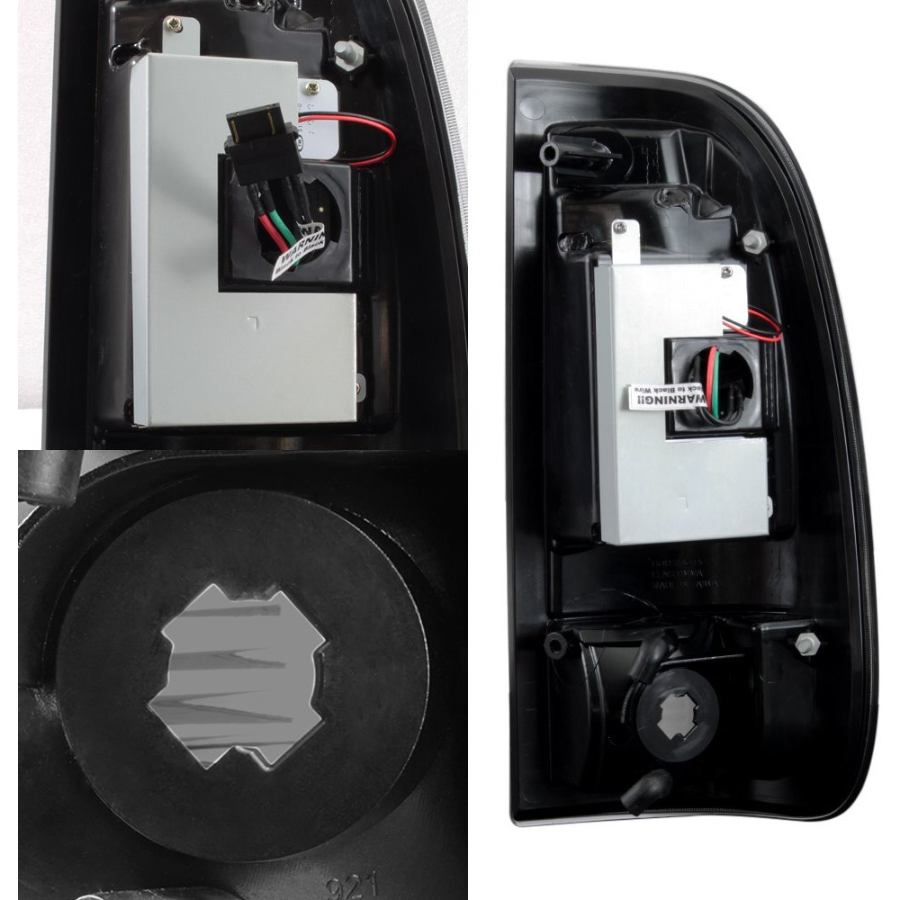 Akkon - For Black Smoked 2008-2016 Ford F250 F350 F450 F550 Superduty Led Tube Tail Lights Pair Brake Lamps