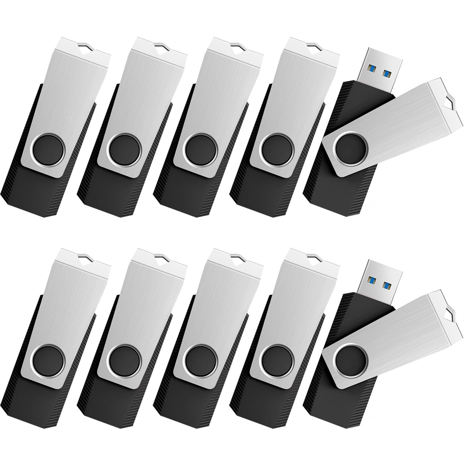 Topesel 10 Pack 32Gb Usb 3.0 Flash Drives Memory Stick Usb3.0 Thumb Drives 32Gb 10Pcs, Black