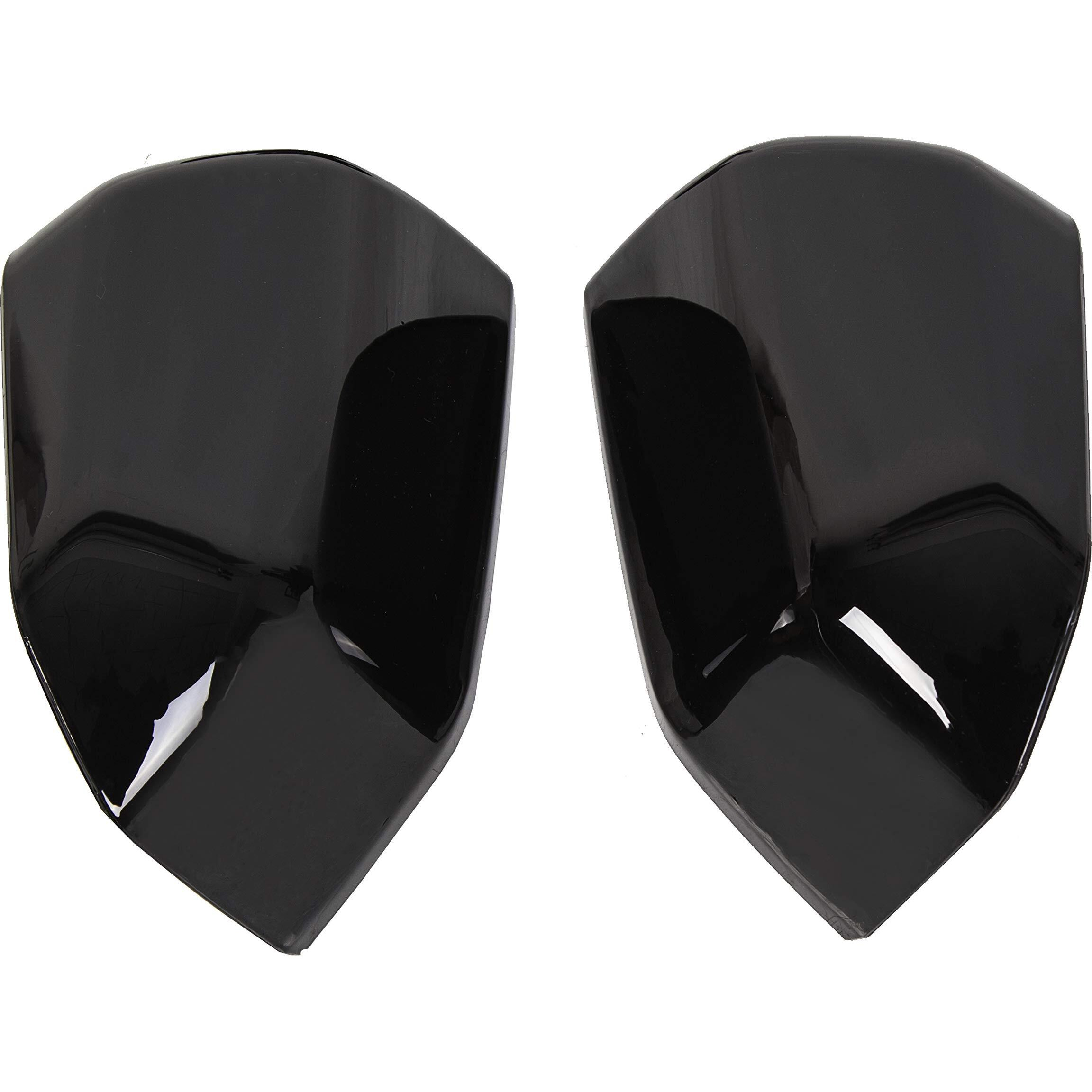 Ecotric Top Half Upper Driver/Passenger Side View Gloss Black Mirror Covers For 2015-2020 Ford F150 F-150 (Set Of 2 Mirror Cover Replacement)