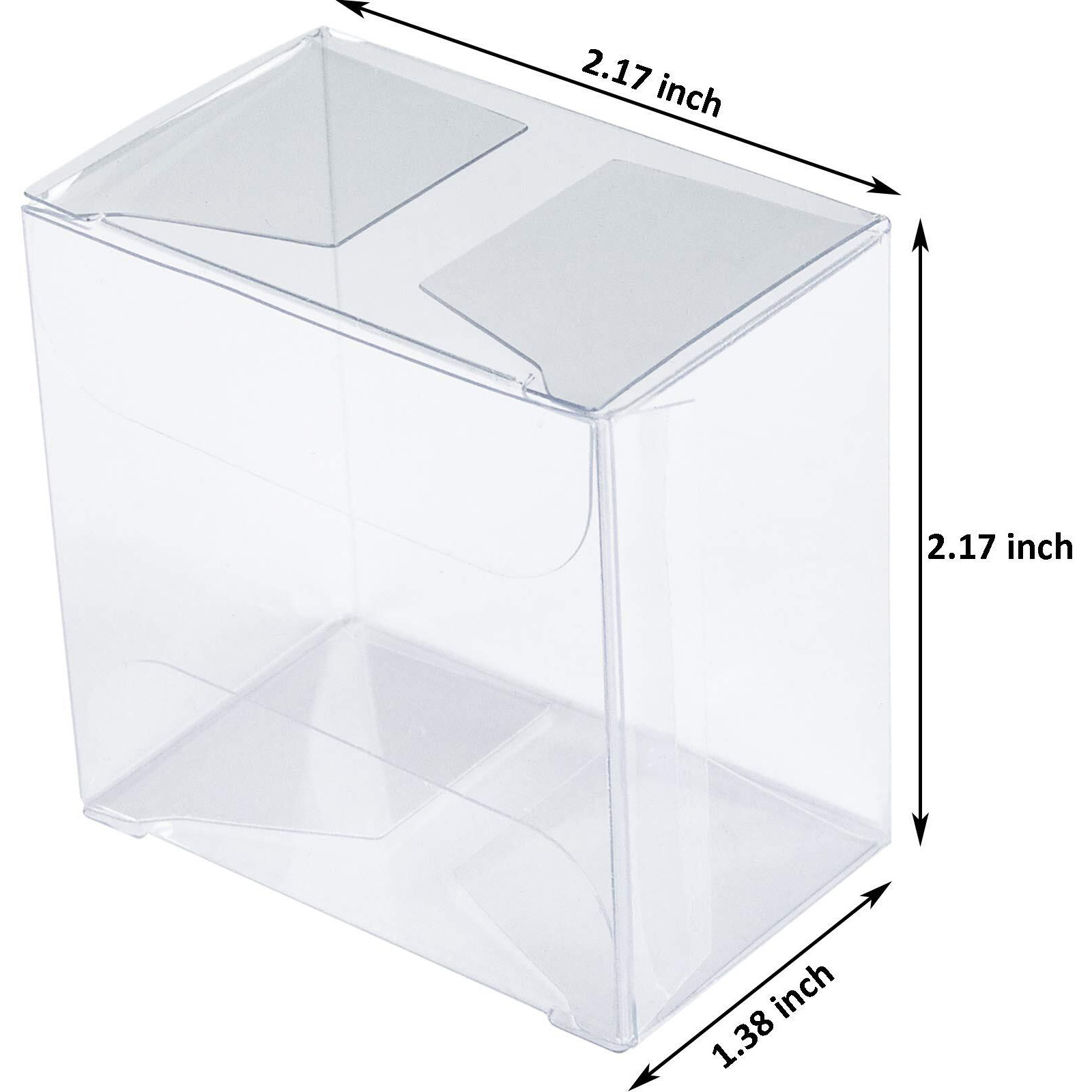 Nicunom 100 Pack Clear Macaron Boxes, Plastic Favor Boxes, 2.17" X 2.17" X 1.38" Bakery Boxes Candy Containers For Chocolate Cake Desserts Cupcakes Cookies Muffins Party Favors Packaging