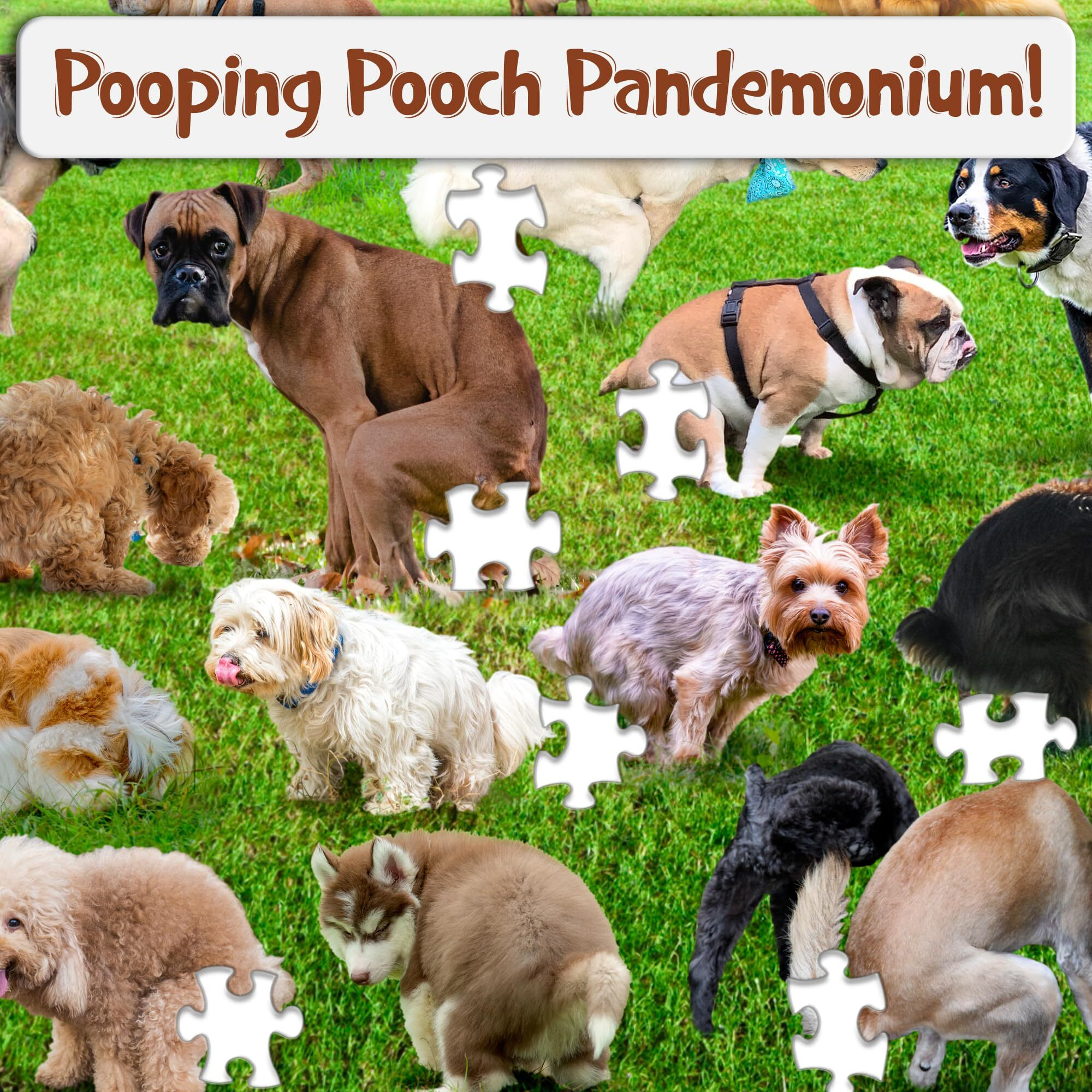 The Original 1000 Piece Puzzle, 101 Pooping Puppies, Dogs Pooping Puzzle, Perfect White Elephant Gag Gift, Funny Puzzle For Adults