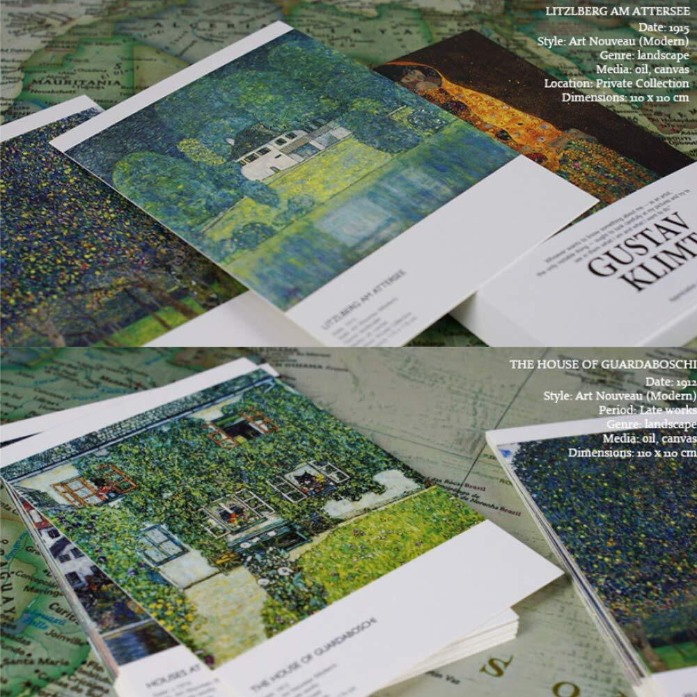 Hosteesschoice Gustav Klimt Postcard Set, 30 Pieces, 4 X 6 Inches, Perfect For Writing Thank You, Birthday, Festival, Sympathy Or Condolence Messages