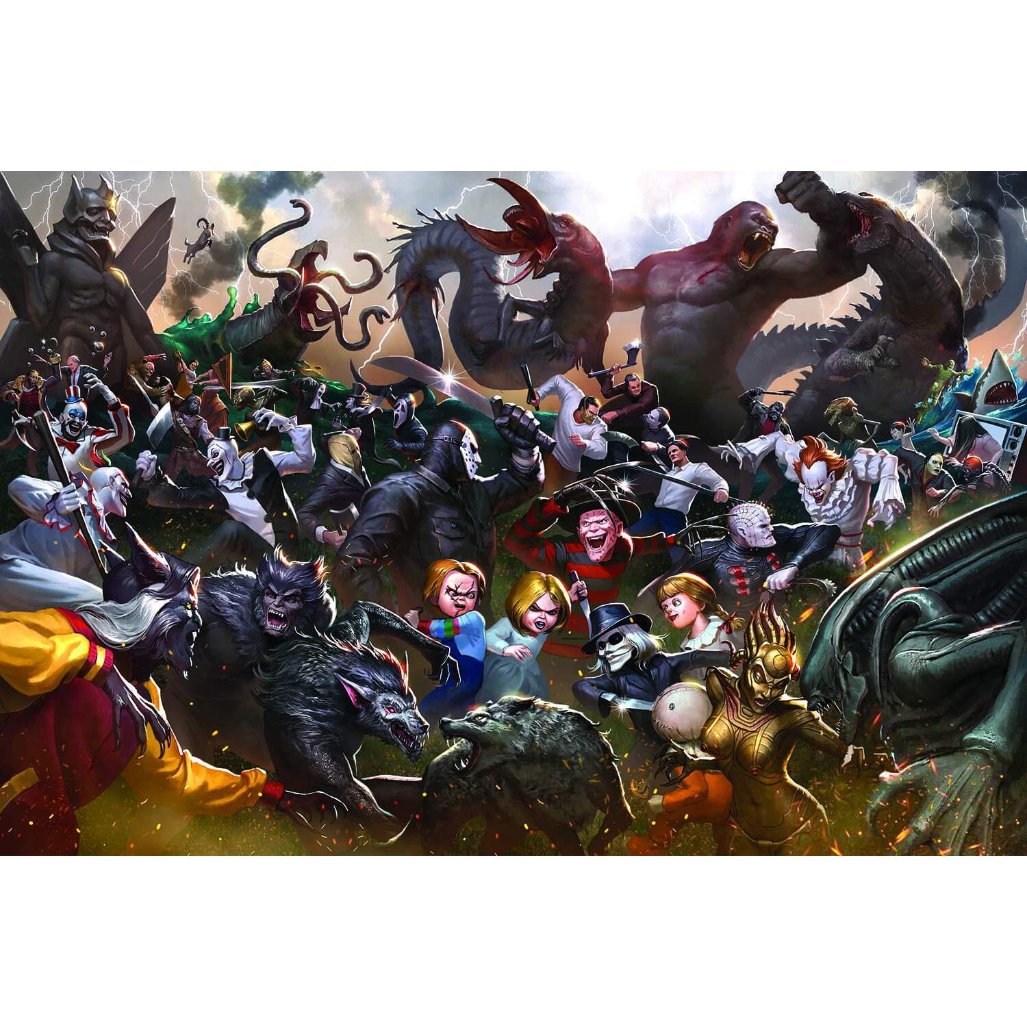 Fright Fight Horror Movie Villain Inspired 1000 Piece Jigsaw Puzzle For Adults | Challenging Interactive Brain Teaser For Family Game Night | 28 X 20 Inches