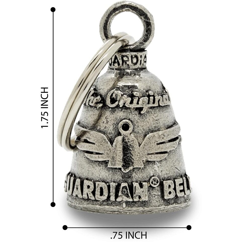Guardian Bell Assman Good Luck Bell W/Keyring & Black Velvet Gift Bag | Motorcycle Bell | Lead-Free Pewter | Good Luck Gift To Friends & Family | Bike Bell | Made In Usa