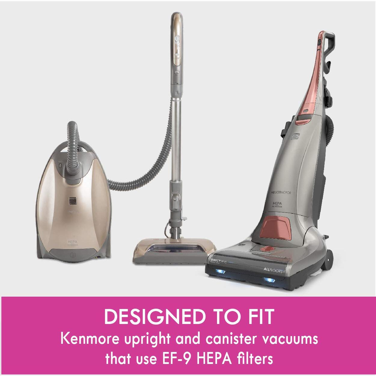 Kenmore 53296 Ef-9 Media Vacuum Cleaner Exhaust Filter For Upright And Canister Vacuums, White