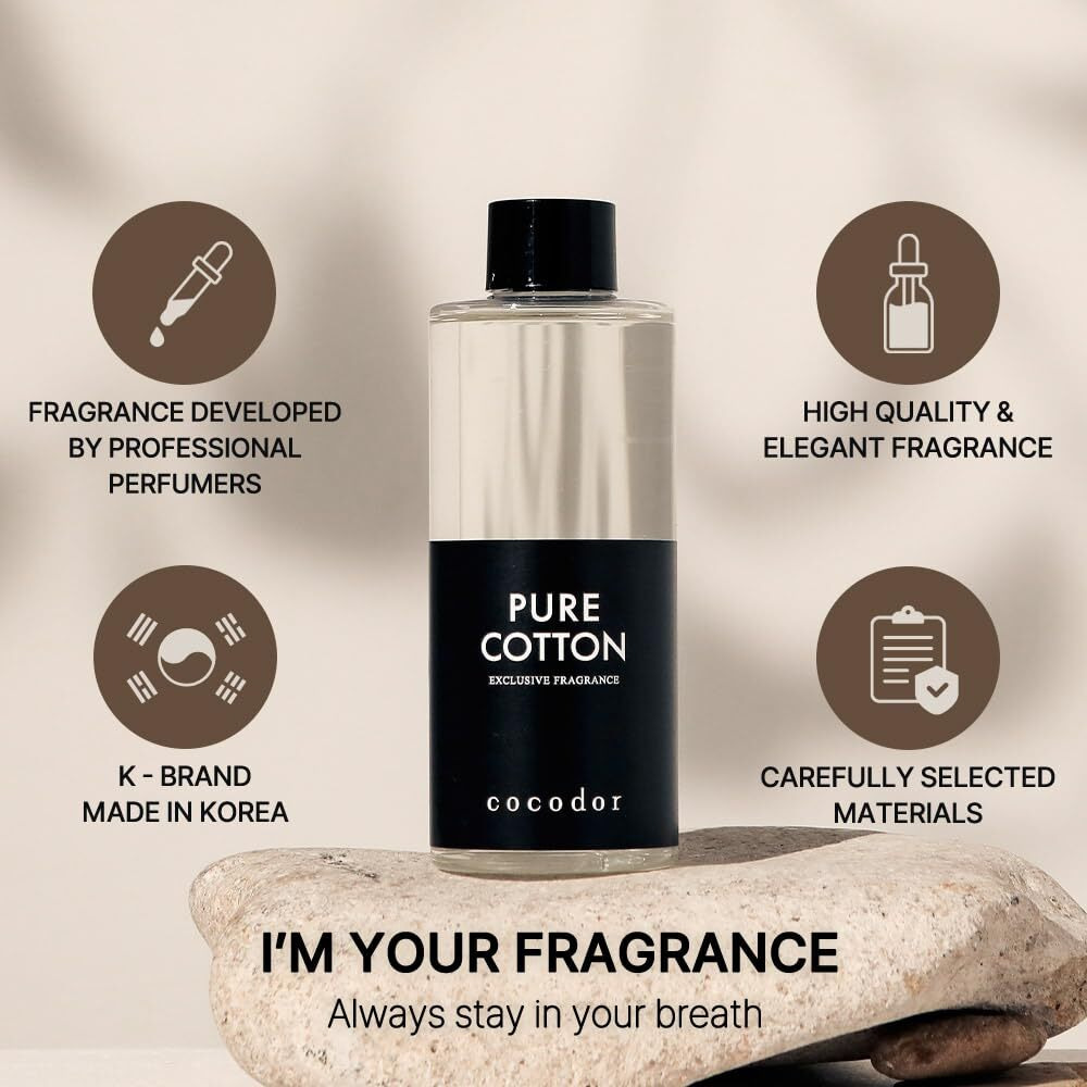 Cocodor Reed Diffuser Oil Refill/Pure Cotton/6.7Oz(200Ml)/1 Pack/Aroma Therapy, Home Fragrance, Scented Oils, Oils For Reed Diffuser, Office Dcor, Decoration