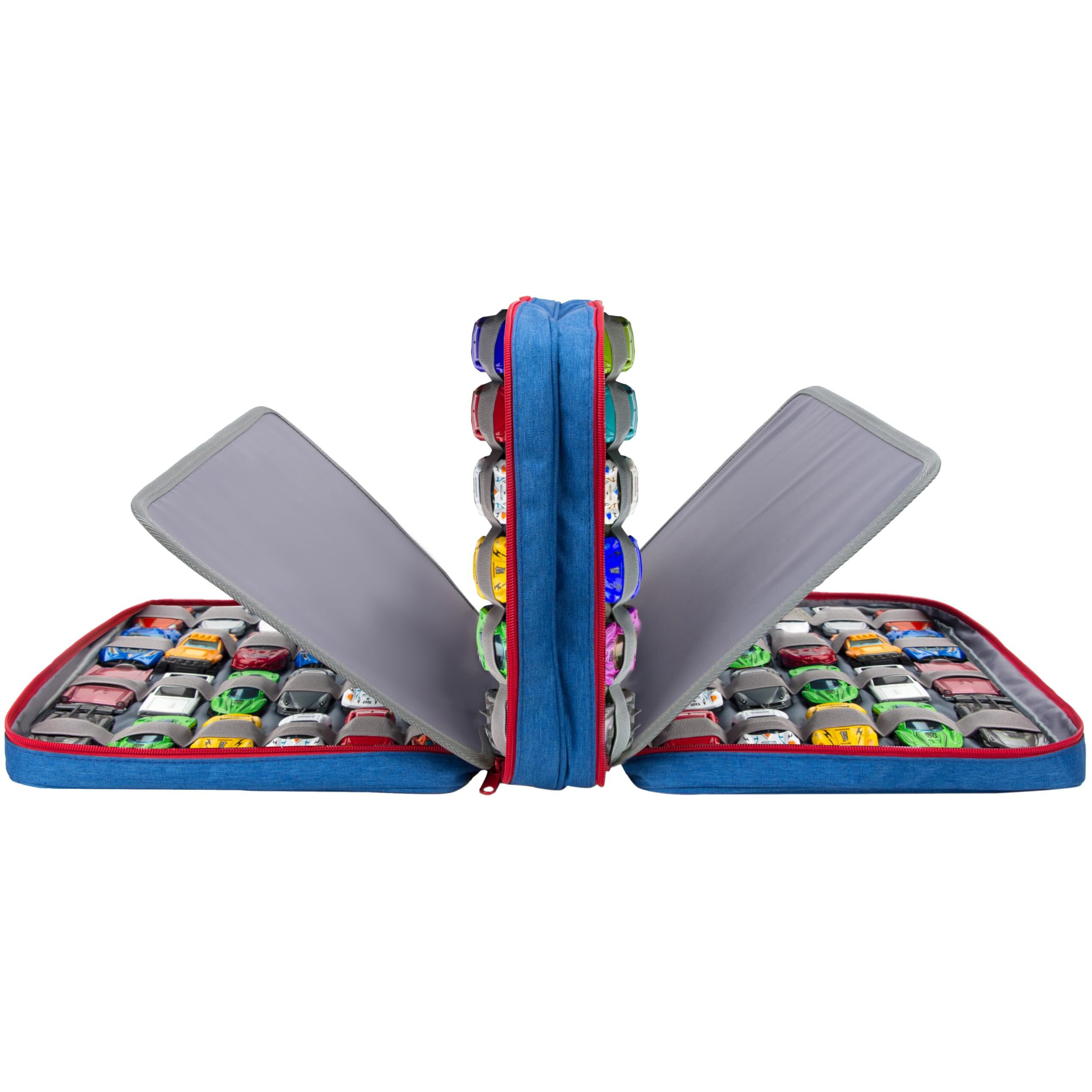 Kislane 96 Toy Cars Storage Case Compatible With Hot Wheels, Toy Cars Organizer Storage For Mini Toys, Hot Wheels Car, Matchbox Cars, Small Dolls(Bag Only) (Blue)