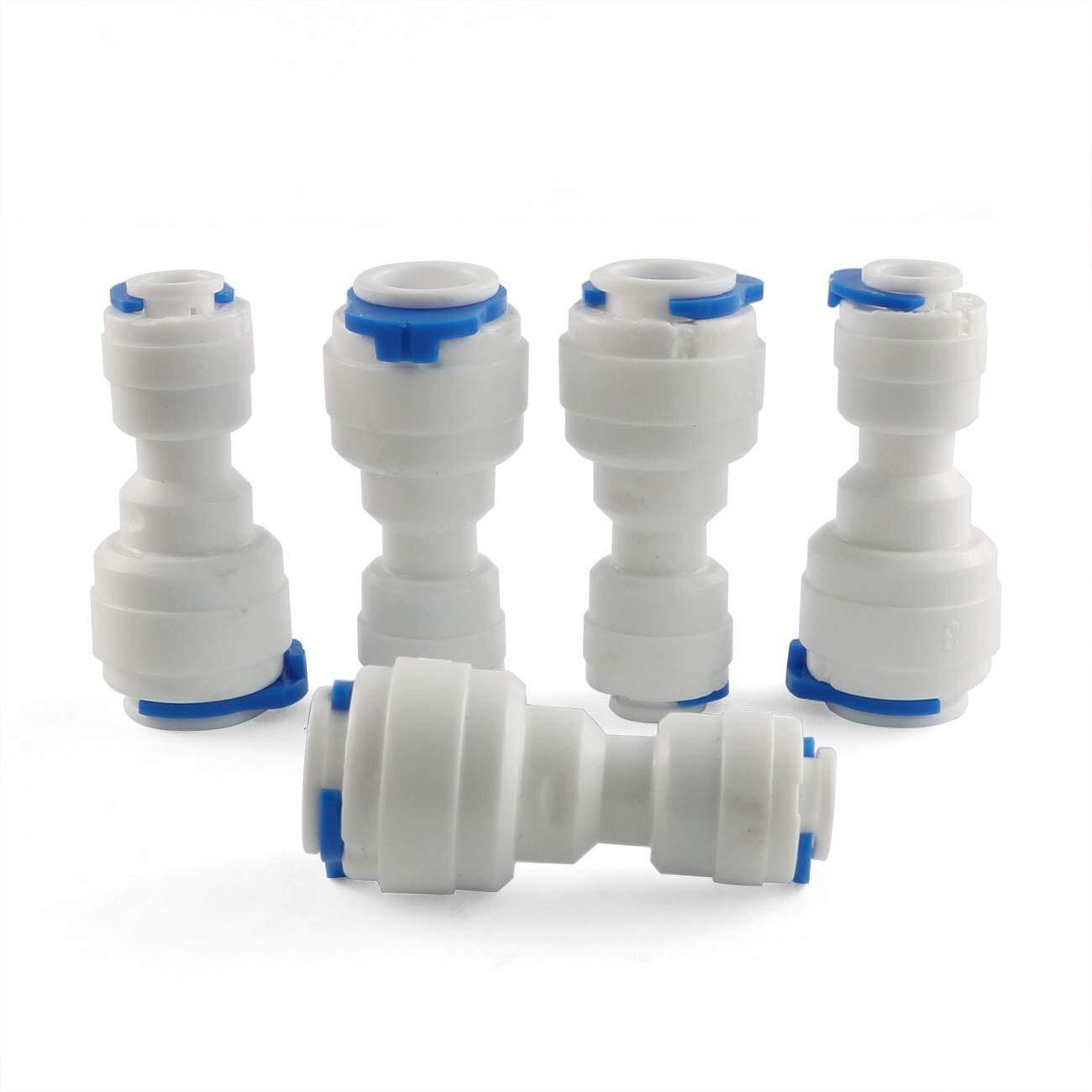 E-Outstanding Quick Straight Connector 5Pcs 1/4Inch To 3/8Inch Od Quick Straight Push Connector Water Tube Pipe Fitting Kit For Ro Water Systems Purifiers Filters