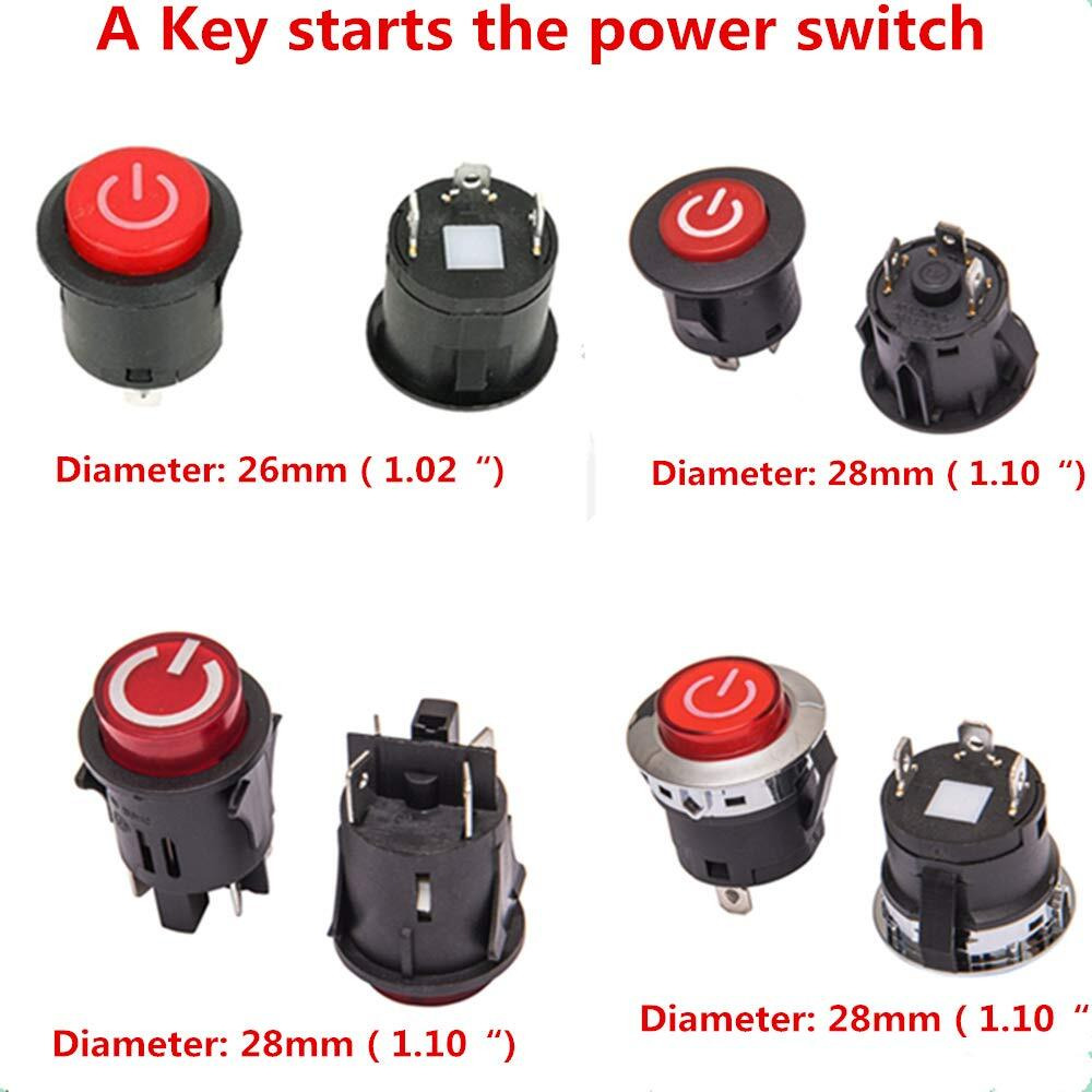 Jiaruixin A Key Starts The Power Switch Button Start Switch Accessory For Kids Powered Ride On Car Children Electric Ride On Toys Replacement Parts