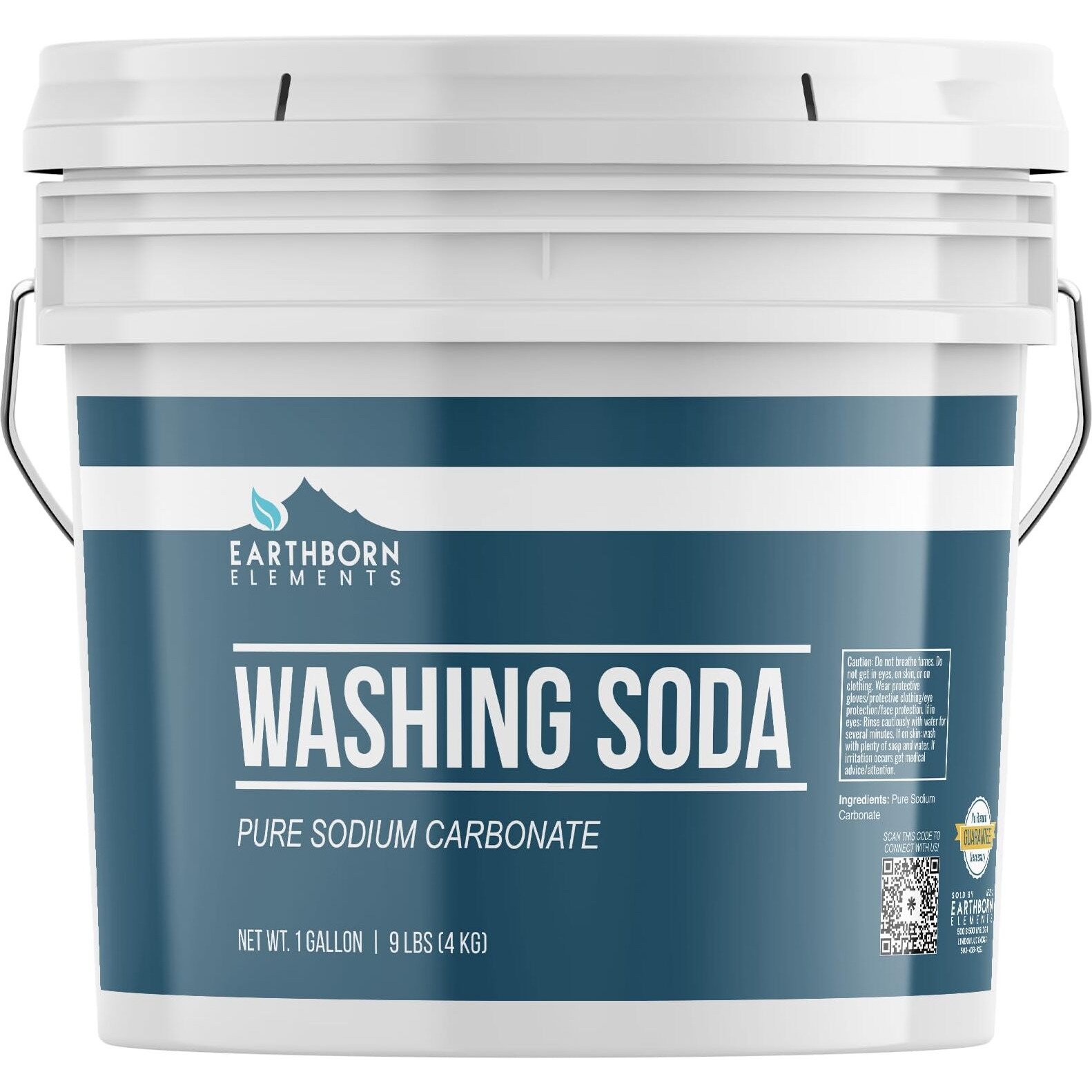 Earthborn Elements Washing Soda (1 Gallon), Soda Ash, Sodium Carbonate, Non-Toxic Laundry Booster