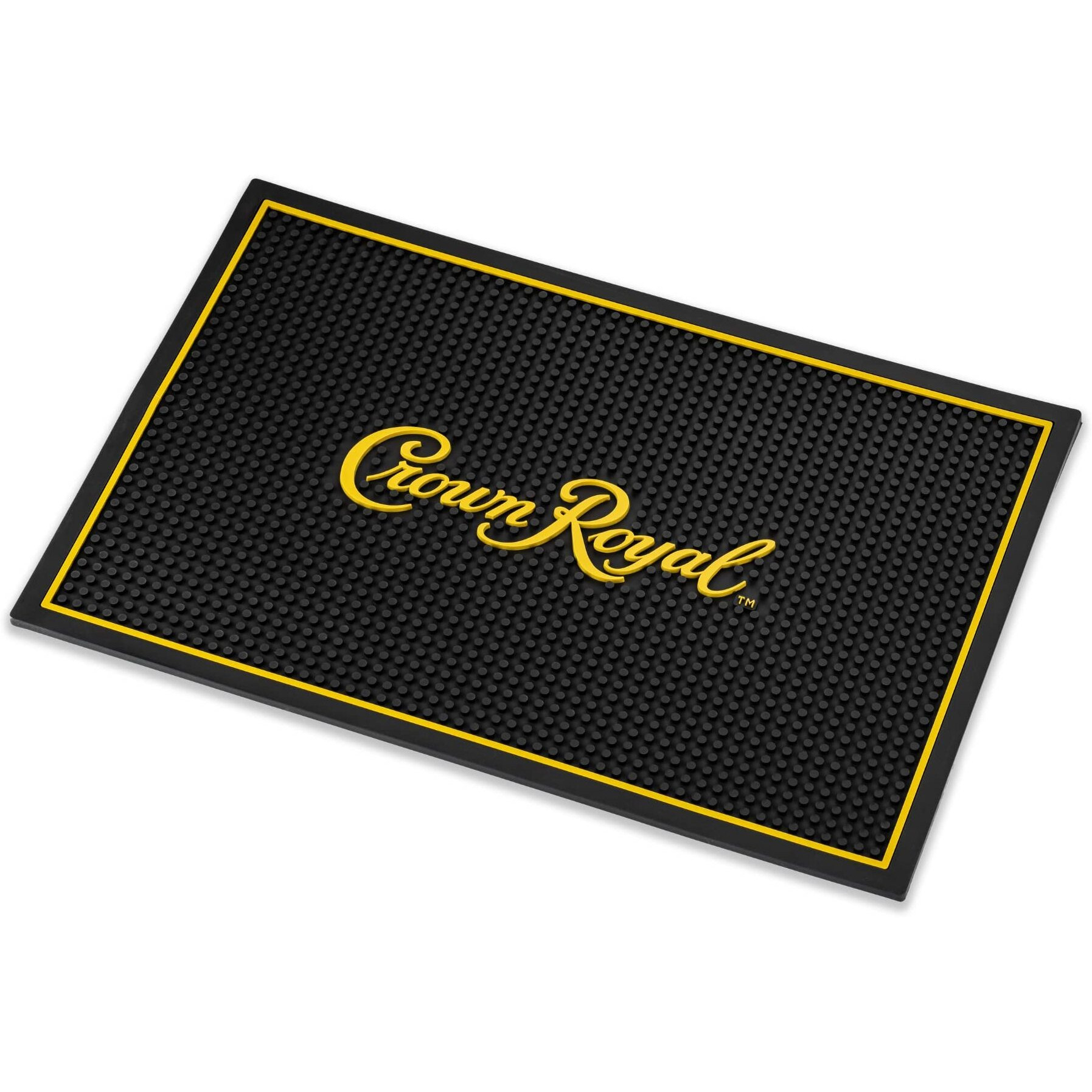 Crown Royal Bar And Spill Mat | Canadian Whiskey Rubber Bar Mat For Drips With Crown Royal Logo | Professional Non-Slip Bar Service Mat, 18 X 12 Compatible