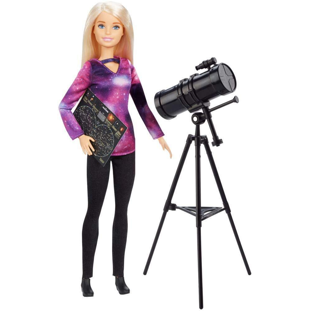 Barbieastrophysicist Doll, Blonde With Telescope And Star Map, Inspired By National Geographic