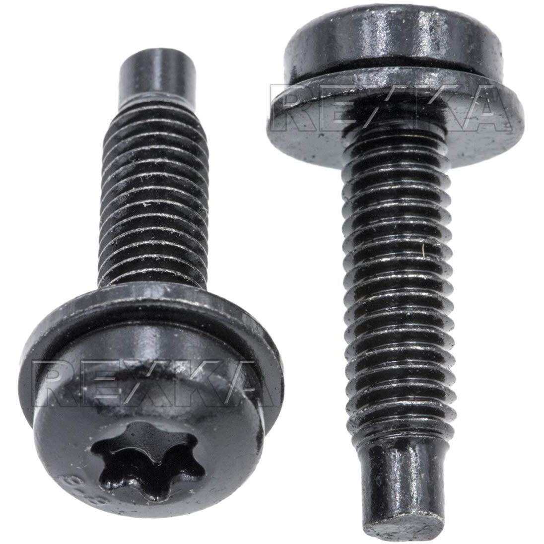 Rexka 20Pcs Black T30 Torx Dog Point Sems Bolt & Washer Fender Body M6 X 1.0 Metric Thread For Car Truck