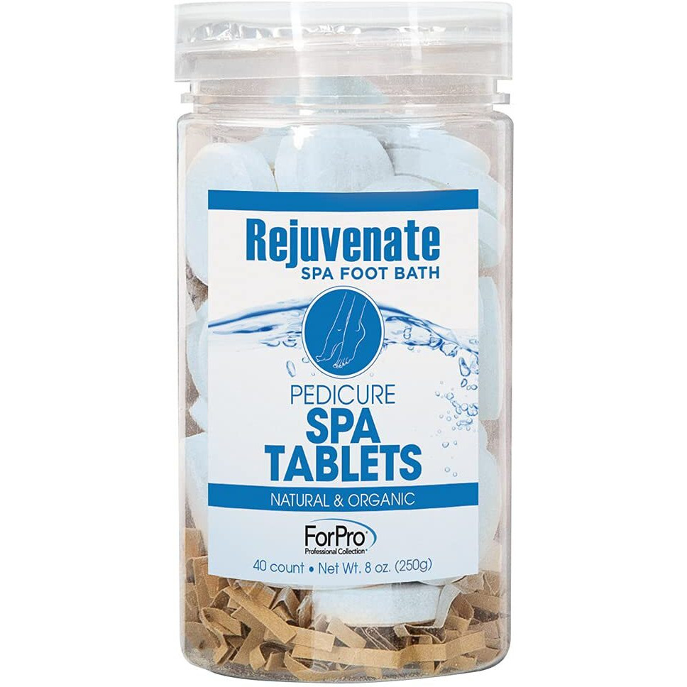 Rejuvenate Spa Foot Bath Pedicure Spa Tablets, Organic Foot Soak Tablets For Softening Skin & Replenishing Moisture, Ocean Breeze, 40-Count