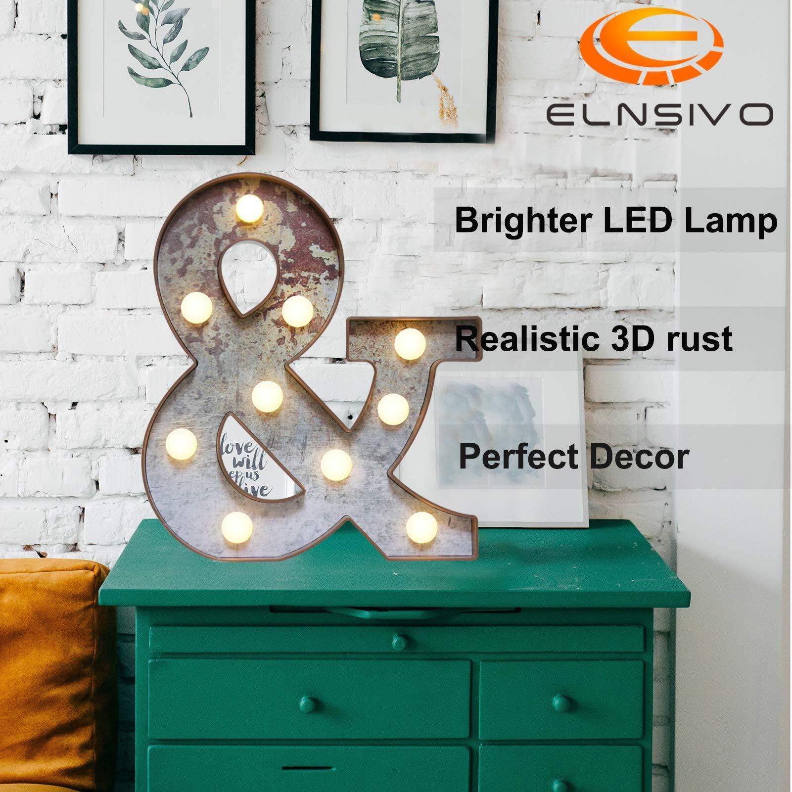 Led Marquee Light Up Letters Industrial Vintage Style Lighted Letters Rust Metal Effect Marquee Letter With Lights Illumination Letter Signs For Christmas Wedding Birthday Party Home Cafe Bar Decor-&