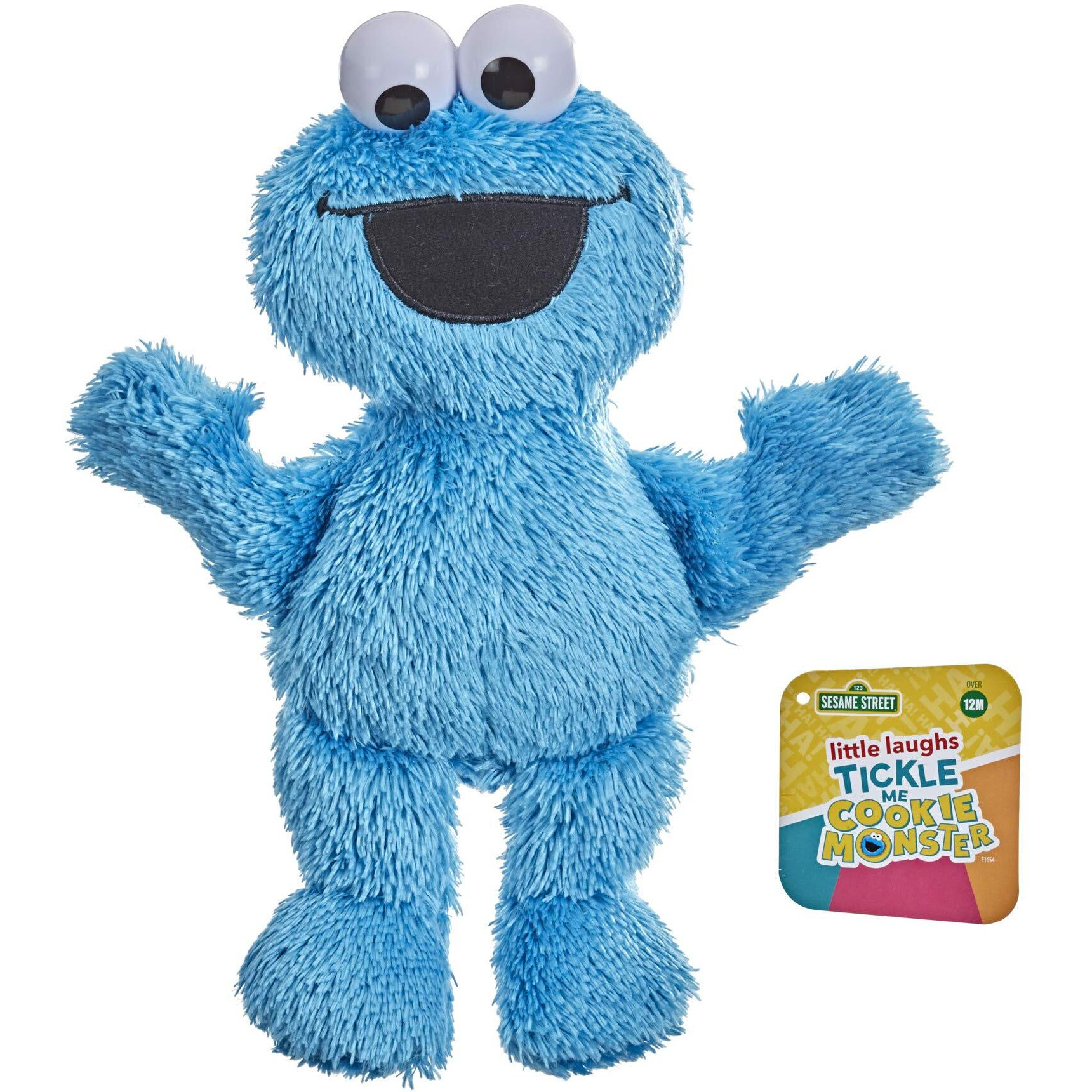 Sesame Street Little Laughs Tickle Me Cookie Monster, Talking, Laughing 10-Inch Plush Toy For Toddlers, Kids 12 Months And Up