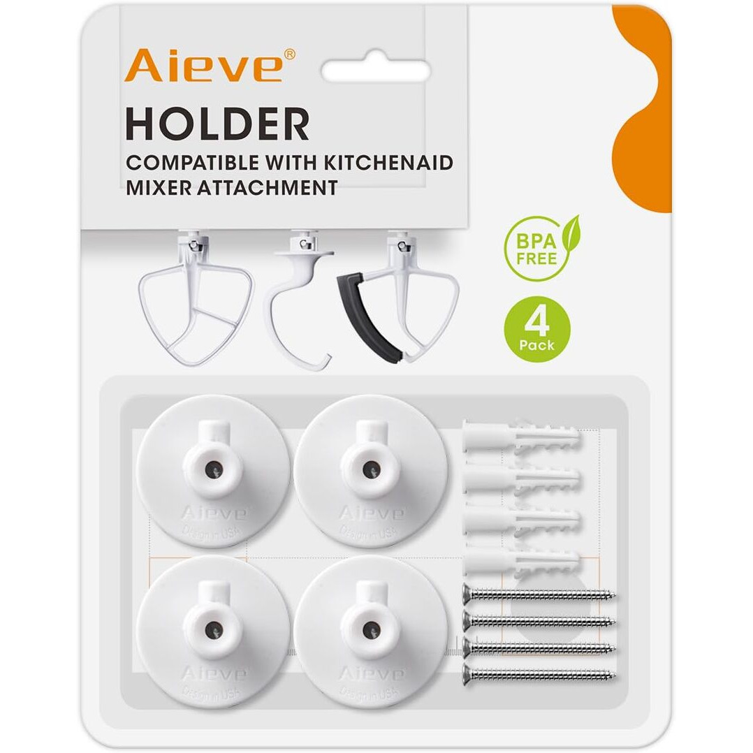 Aieve Stand Mixer Attachment Holders Compatible With Kitchenaid Mixer Accessories(4 Pack)