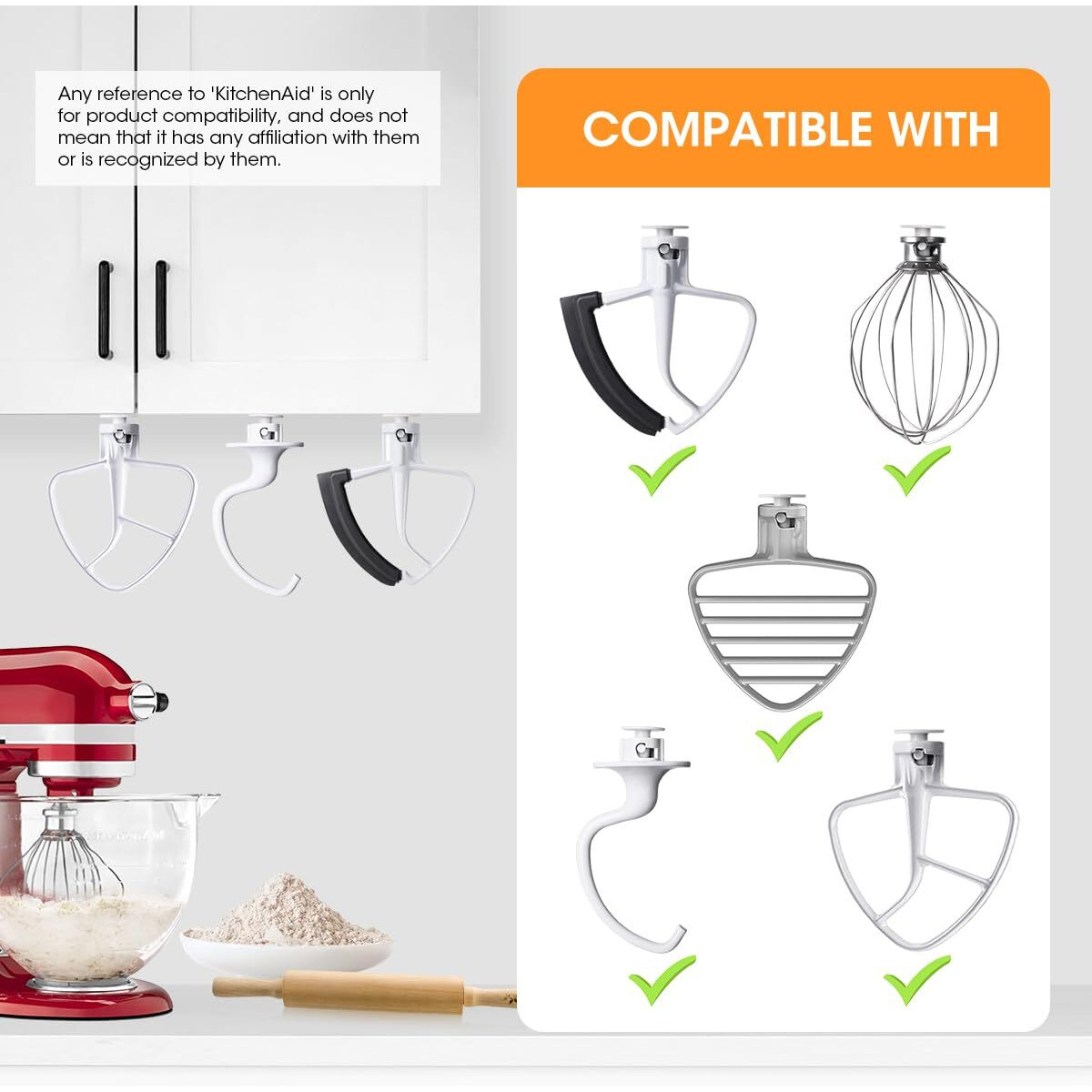 Aieve Stand Mixer Attachment Holders Compatible With Kitchenaid Mixer Accessories(4 Pack)