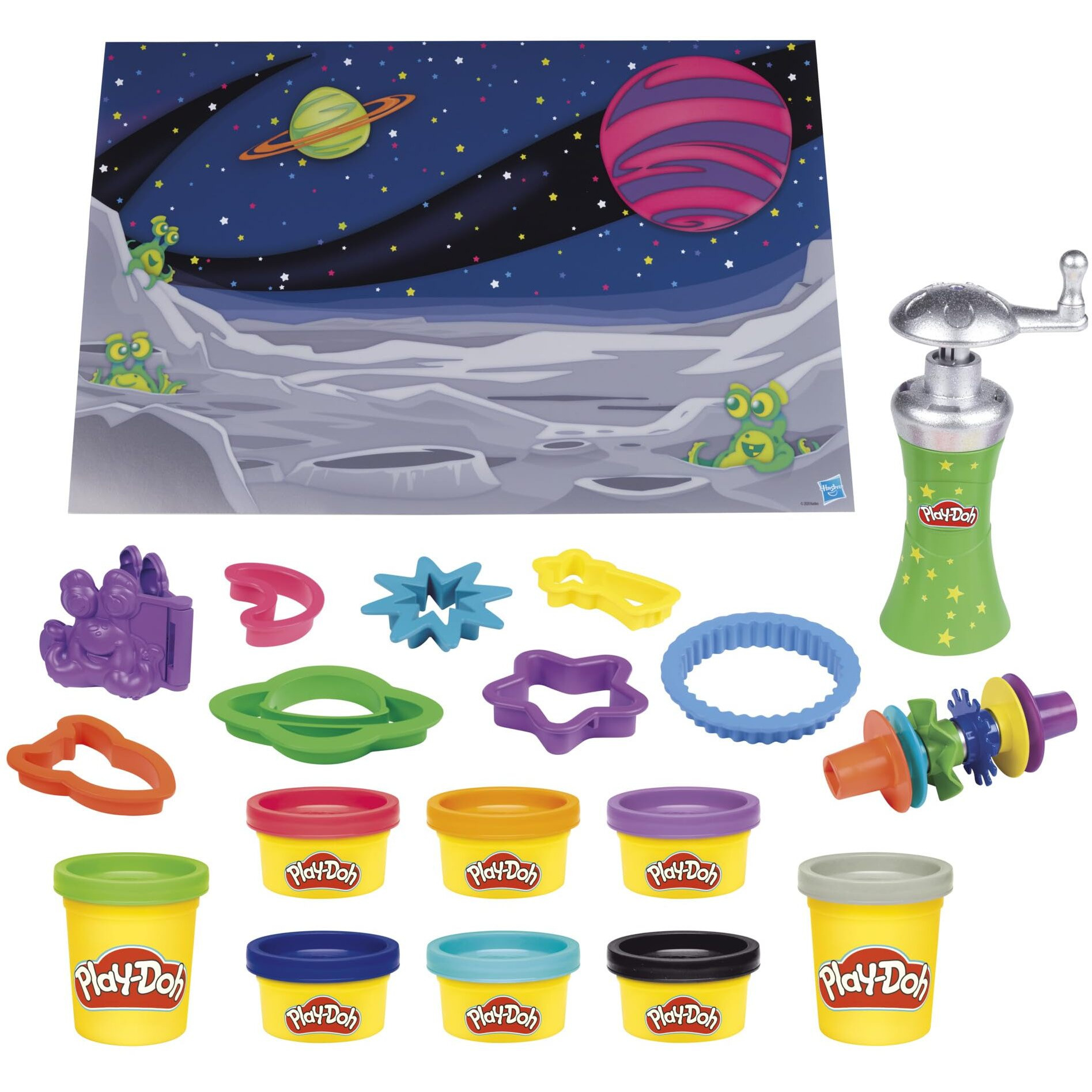 Play-Doh Stars 'N Space Tool Kit Outer Space Toy For Kids 3 Years And Up With Playmat And 8 Non-Toxic Modeling Compound Colors