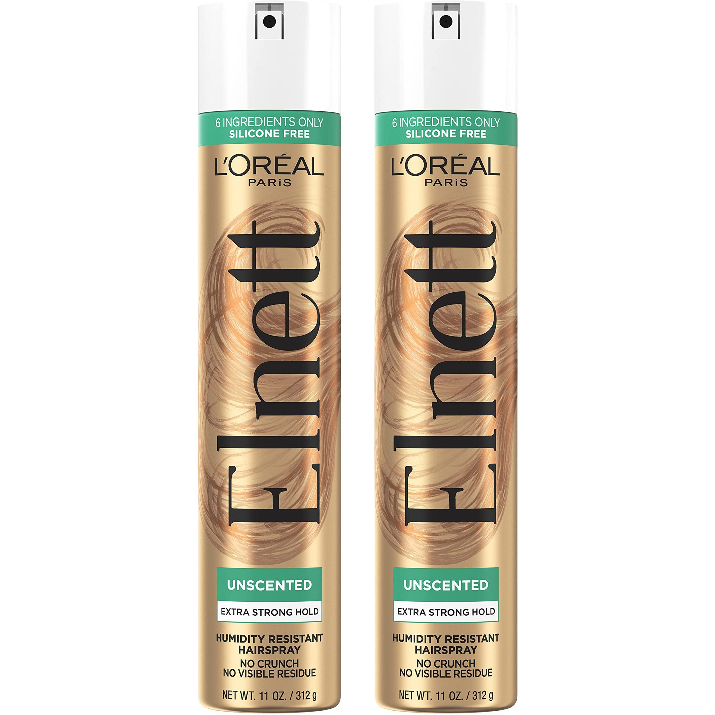 L'Oreal Paris Hair Care Elnett Satin Extra Strong Hold Hairspray, Unscented, 11 Ounce (Pack Of 2)