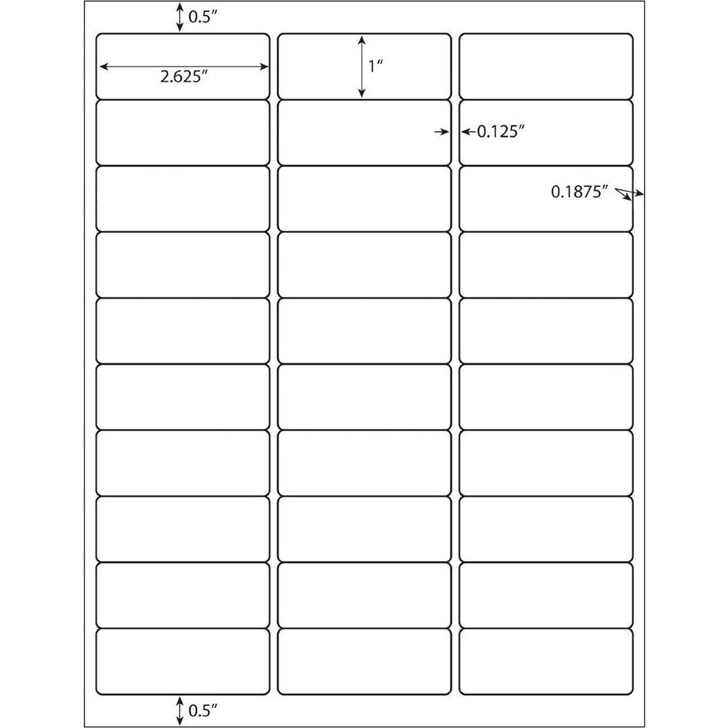 Labelmore 30 Up Labels 1" X 2-5/8" Shipping Address Labels For Laser And Inkjet Printers, White, (100 Sheets, 3,000 Labels)